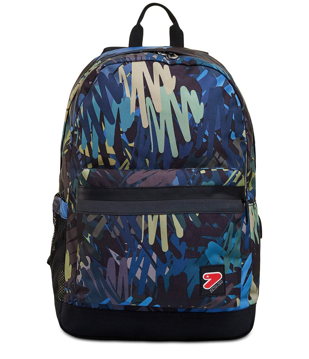 Seven PRO School Backpack - USB Charging Port, Laptop Pocket - for Boys & Teens Travel