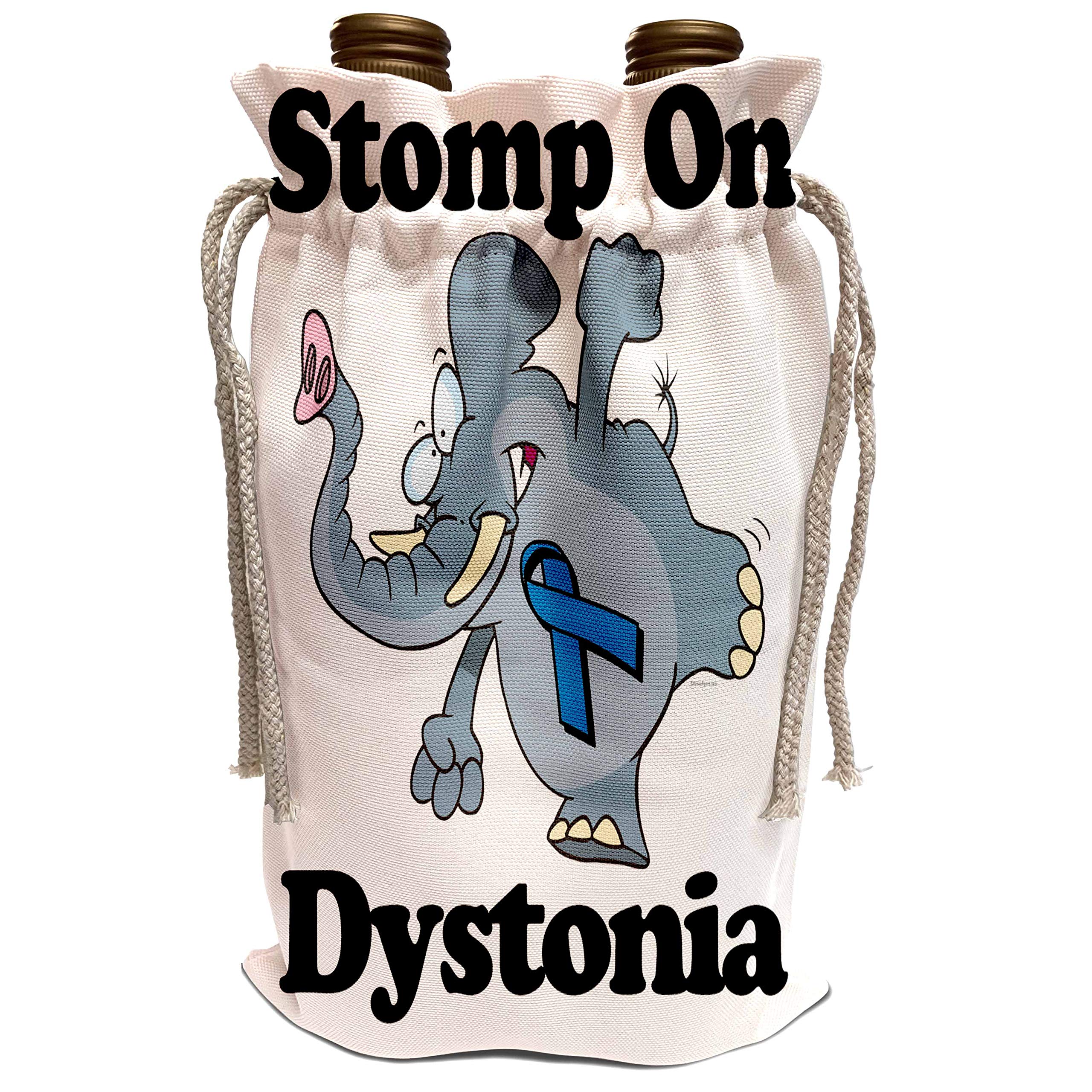 Elephant Stomp Wine Bag - Dystonia Awareness Ribbon Design Gift for Wine Lovers | Perfect for Charity Events, Fundraisers & Wine Tasting Parties