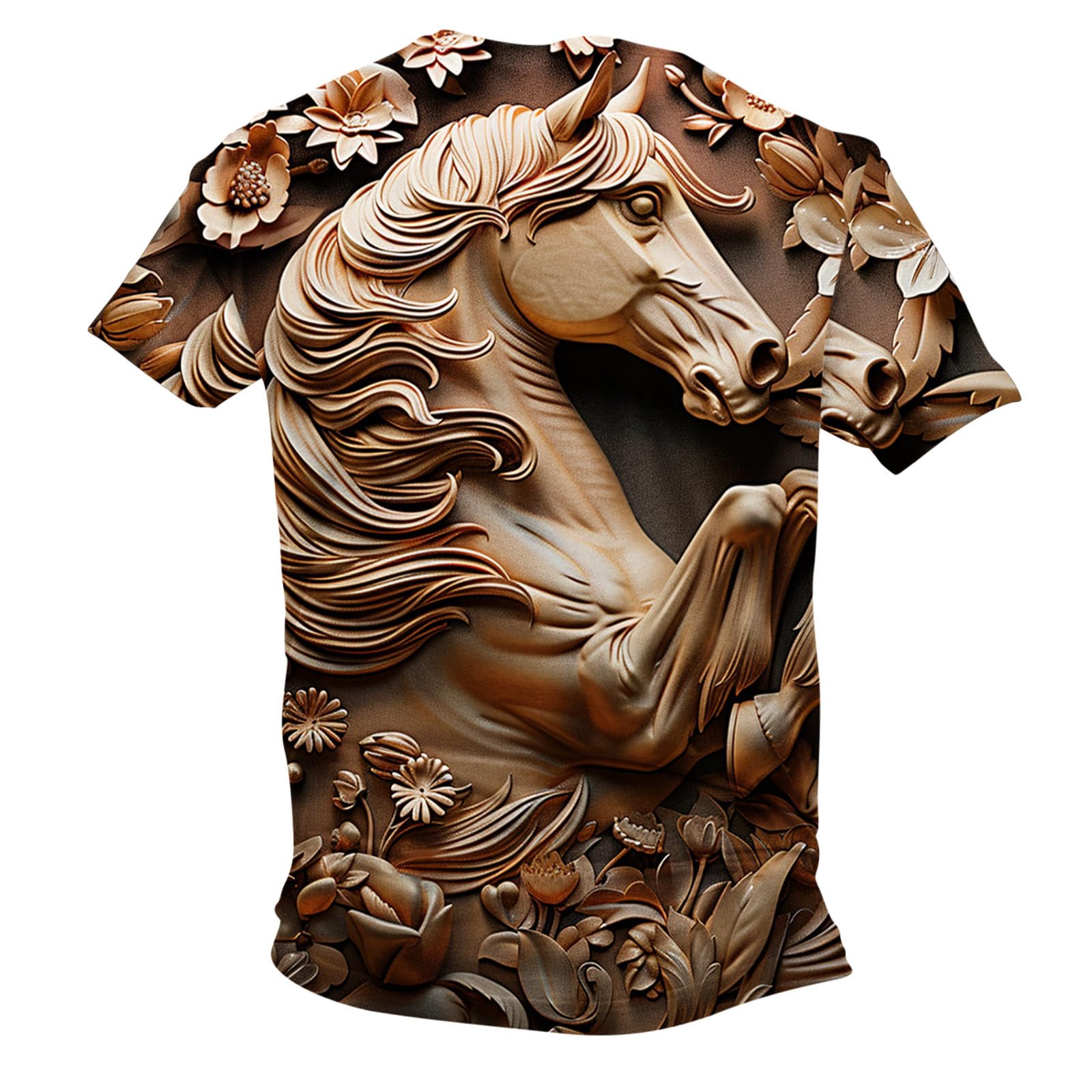 3D Horse Printed Men's Graphic T-Shirt - 2024 Trendy Short Sleeve Novelty Tee for Summer | Casual Wear, Street Fashion & Outdoor Activities
