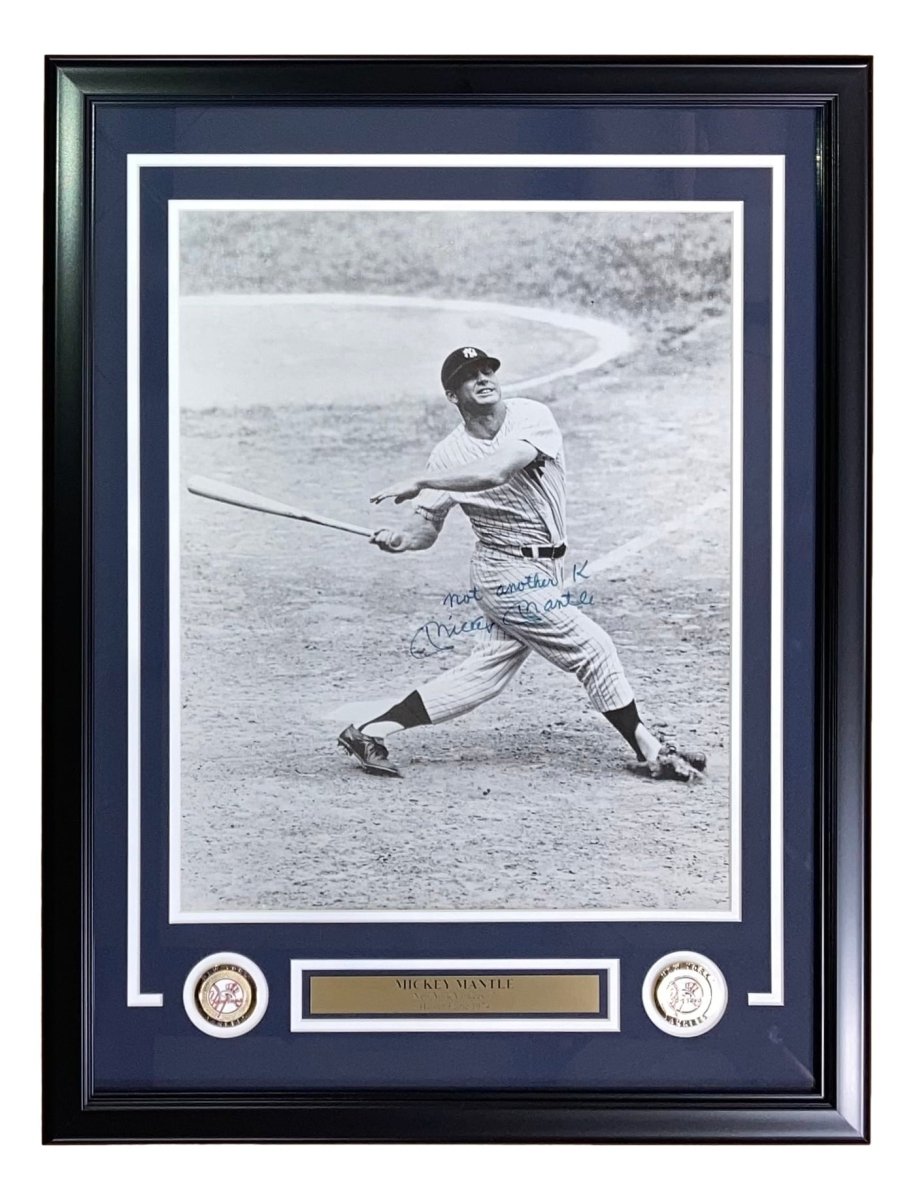 Authentic Mickey Mantle Signed Framed 16x20 Photo - New York Yankees Memorabilia with COA - Perfect for Sports Collectors & Yankees Fans Display