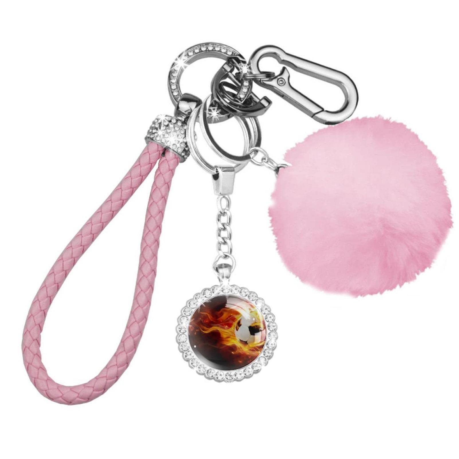 Valentine's Day Neon Lip Keychain Set - 8Pcs Cute Lipstick Keychains for Women & Girls, Car Keychain with Wristlet & Pompom - Perfect for Valentine Gifts, Party Favors & Everyday Accessories