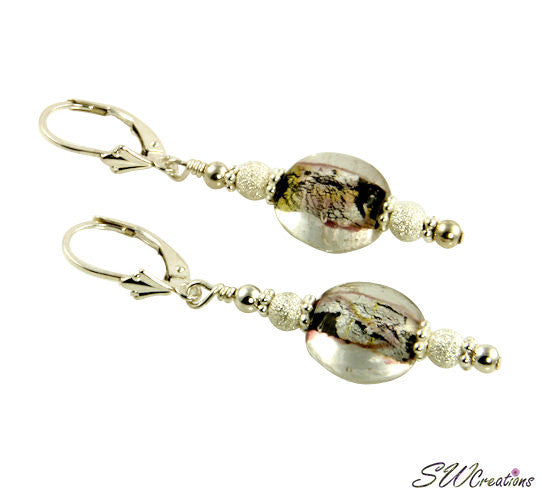 Sparkling Silver Shimmer Earrings for Women - Elegant Dangle Drop Earrings for Party, Wedding & Evening Wear