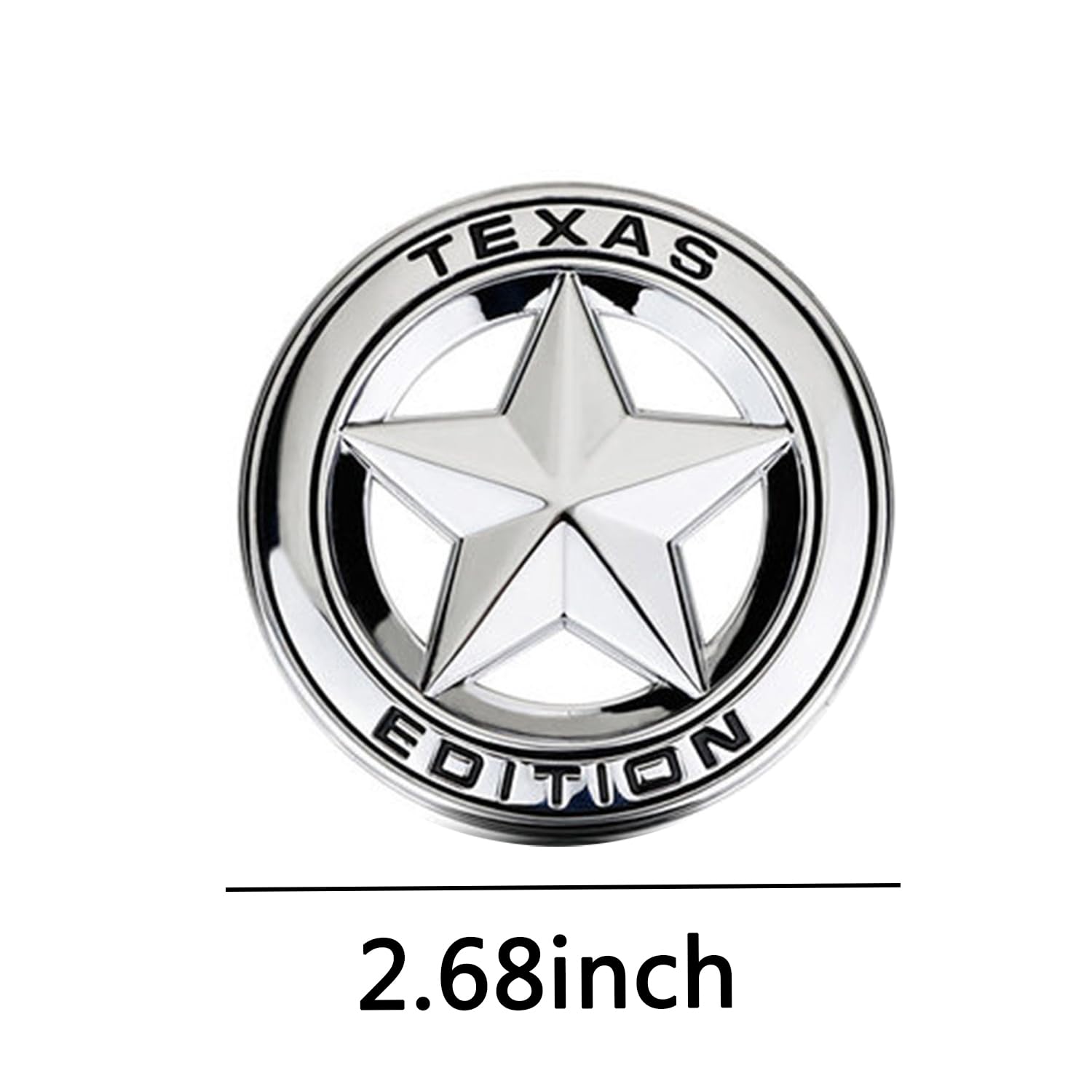 Lone Star Texas 3D Metal Car Emblem - Silver Texas Shape Auto Decal Sticker for Trucks & SUVs | Durable Outdoor Vehicle Accessory for Texas Pride & Car Customization