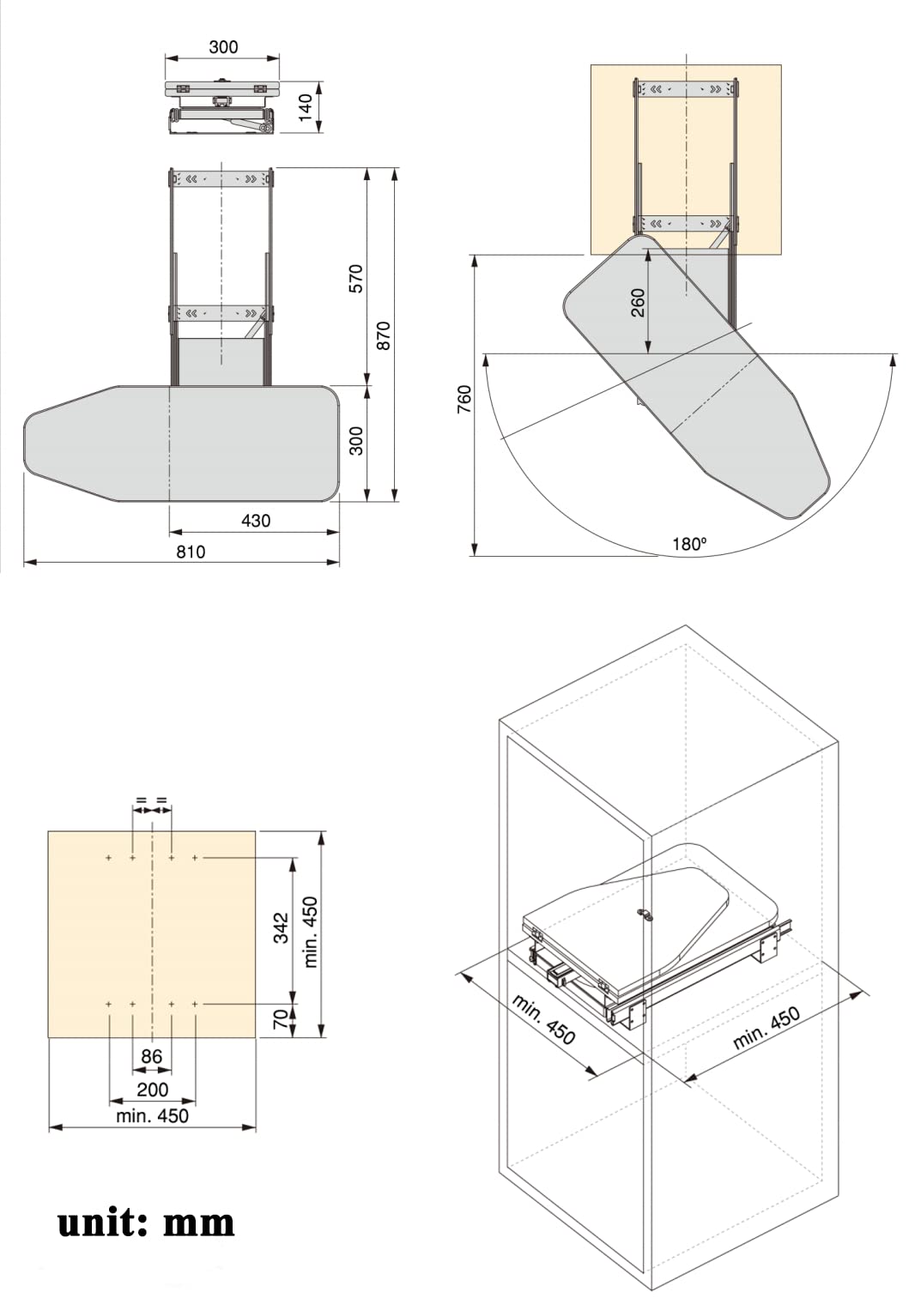 Foldable Ironing Board for Small Spaces - Compact & Sturdy Cabinet Ironing Station with Easy-Release Lever | 11.8