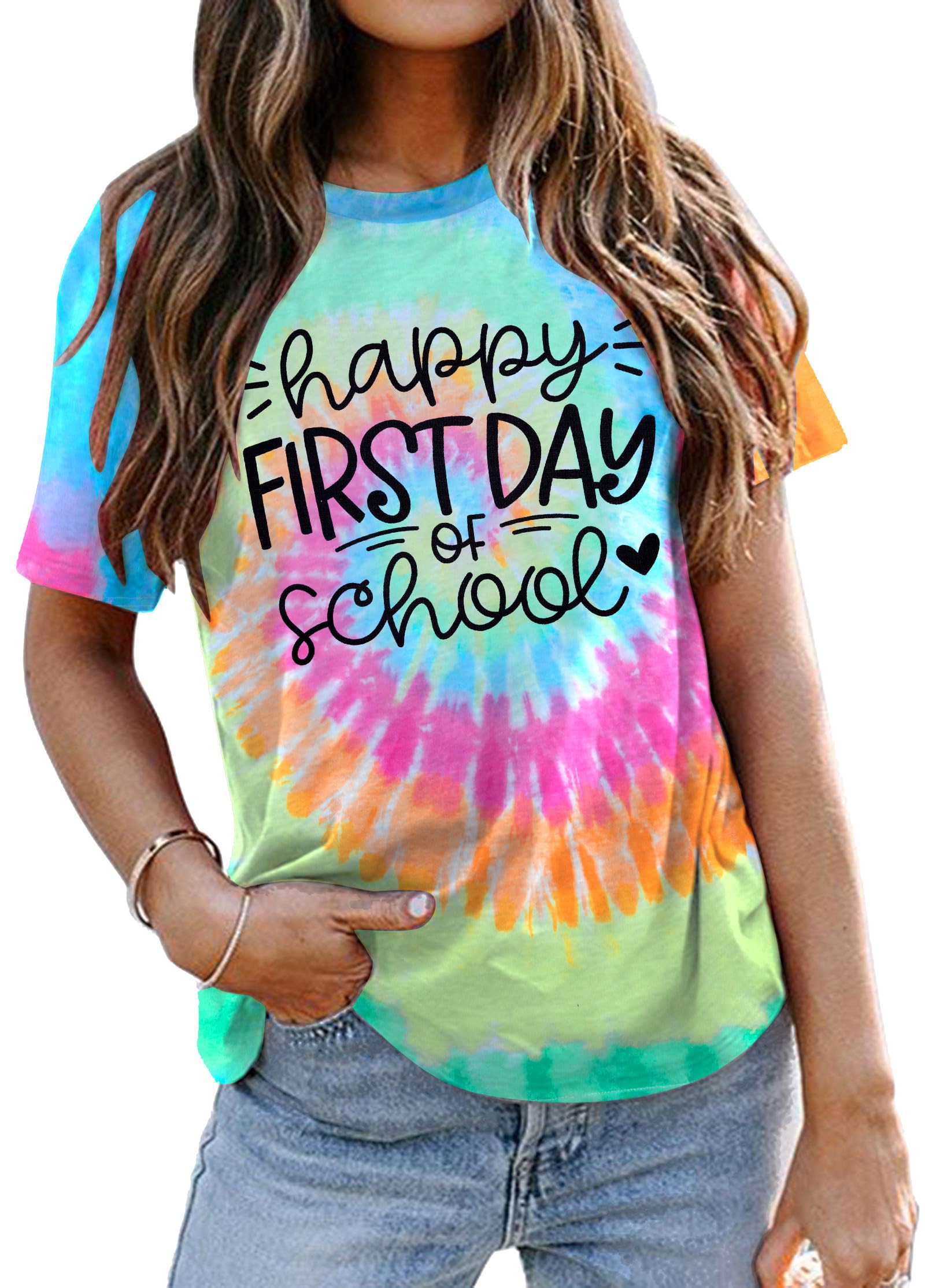 First Day of School Shirt for Women - Cute Teacher Life T-Shirt - Back to School Gift Tee for Teachers & Students - Perfect for Classroom, School Events & Teacher Appreciation