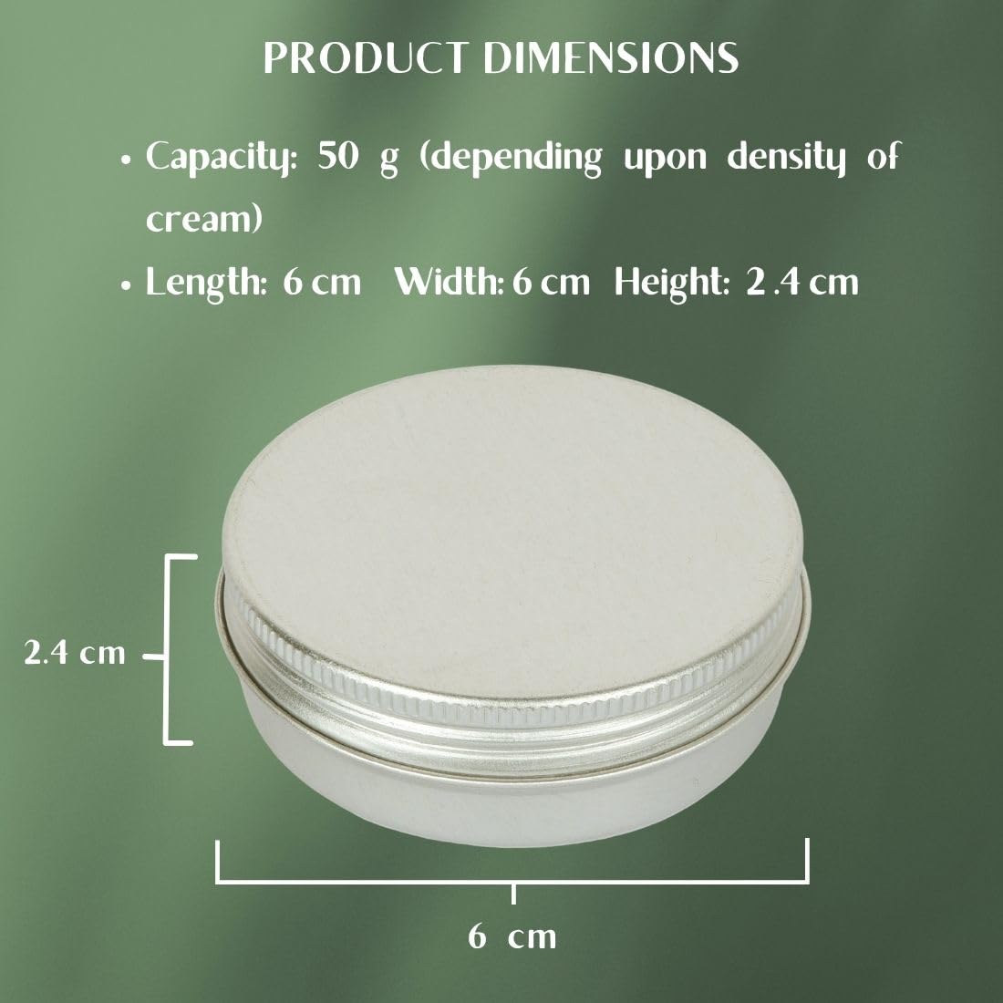 Kalart Creations 50ml Aluminum Cosmetic Cream Jars with Threaded Lid & EPE Liner - Pack of 5 | Reusable Storage Containers for Creams, Balms, Scrubs, Waxes | Perfect for DIY Skincare, Travel & Salon Use