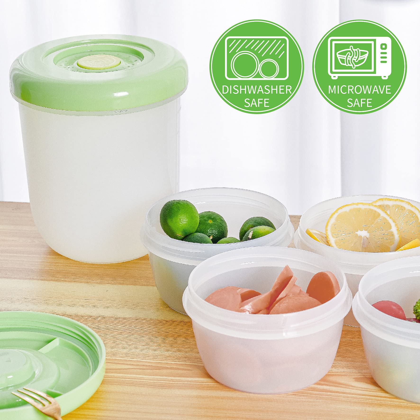 Premium FOSA Vacuum Food Storage Container Set - 49oz Microwavable Airtight Containers with Lids (2-Pack) - Ideal for Meal Prep, Leftovers & Kitchen Organization (Vacuum Unit Sold Separately)