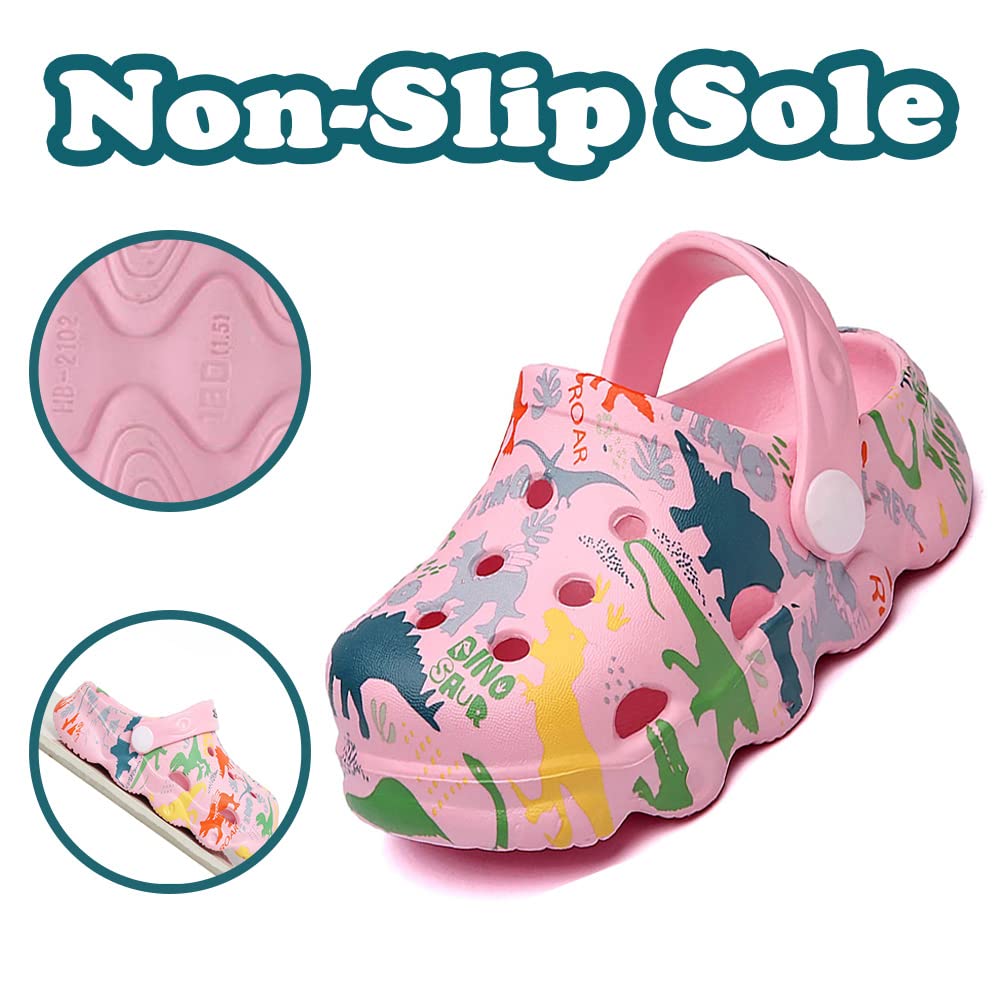 **Non-Slip Lightweight Dinosaur Clogs for Toddlers – Boys & Girls Garden Shoes, Beach, Pool & Shower Slippers – Comfortable Kids Sandals for Outdoor Play**