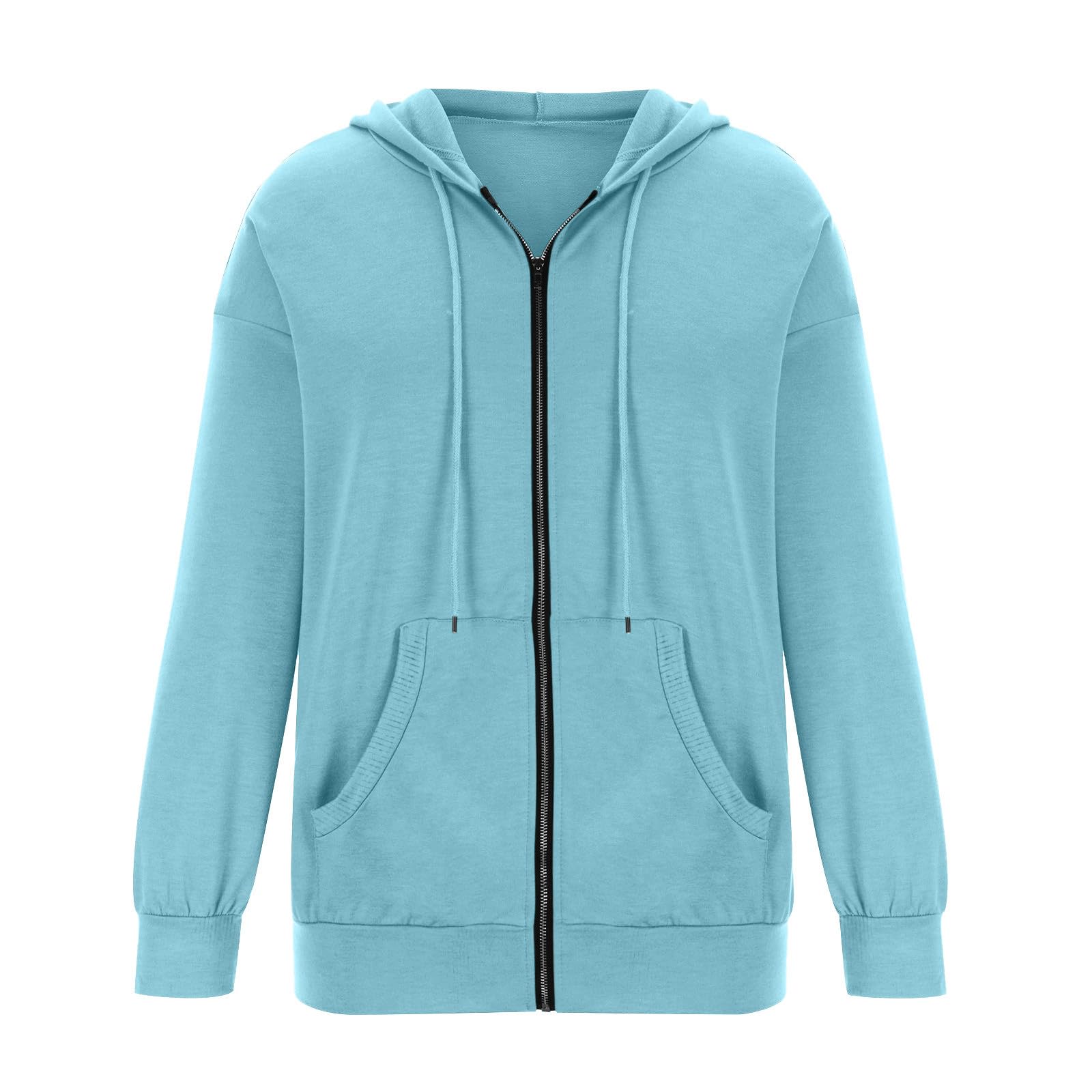 Women's Lightweight Color Block Hooded Sweatshirt with Pocket - Long Sleeve Pullover Jacket for Casual Wear, Workout & Outdoor Activities