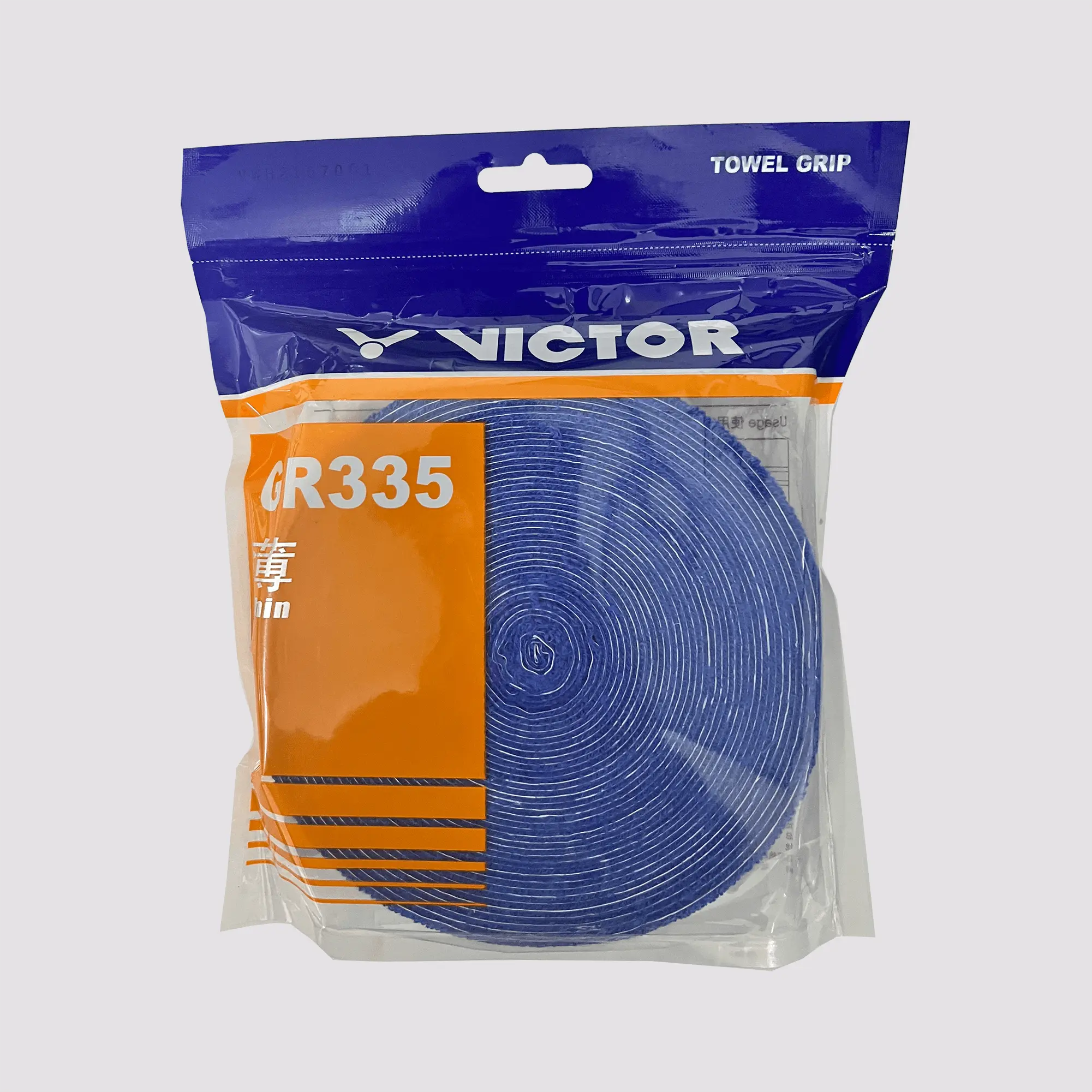 Victor GR335 Thin Tower Grip Roll - Non-Slip Rubber Grip for Badminton, Tennis & Squash Rackets - Perfect for Enhanced Control & Comfort During Play