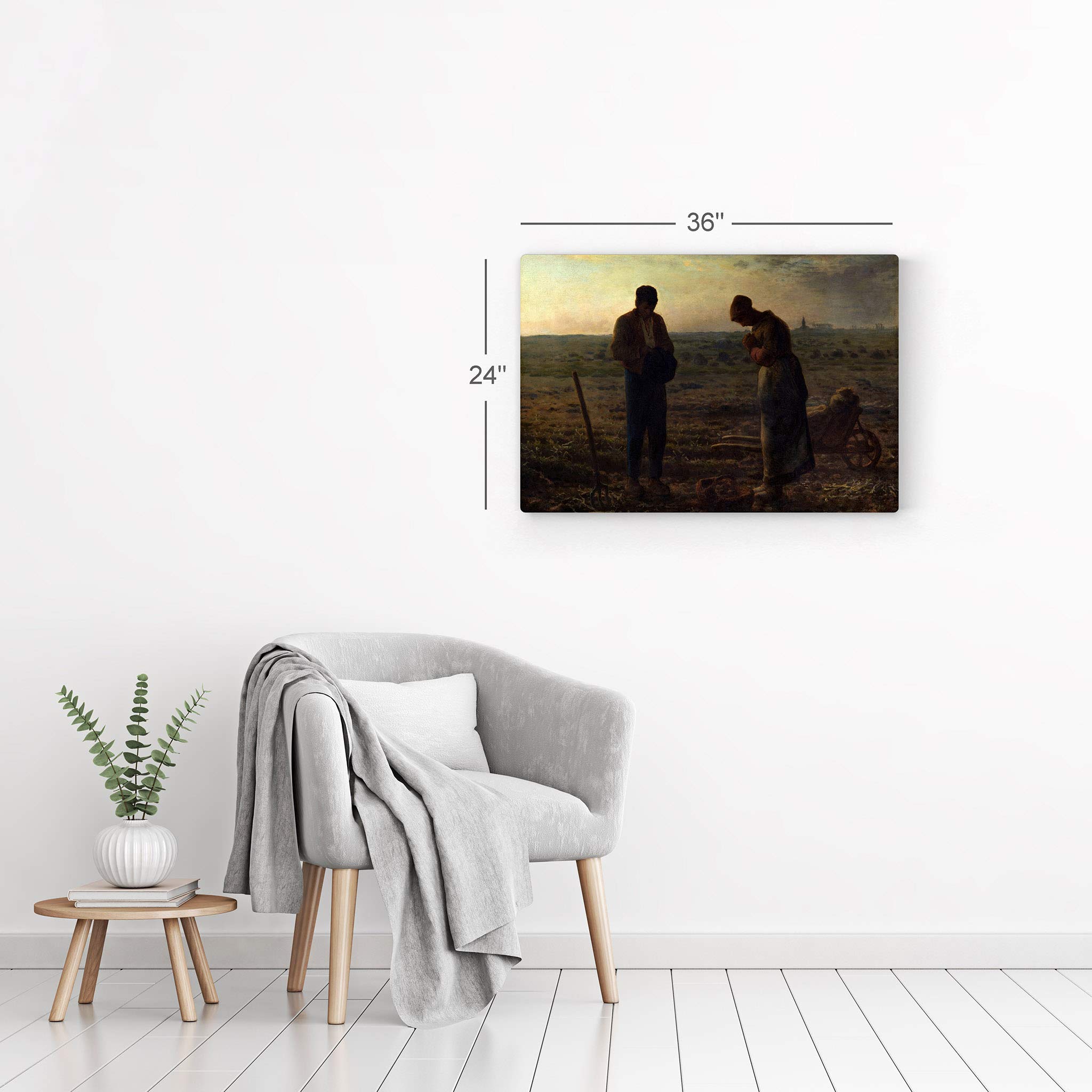 Jean-Francois Millet The Angelus Classic Art Reproduction - Premium Metal Wall Art Print 20x30 | Famous Oil Painting Home Decor | Ready to Hang | Made in USA | Perfect for Living Room, Bedroom & Office Decor