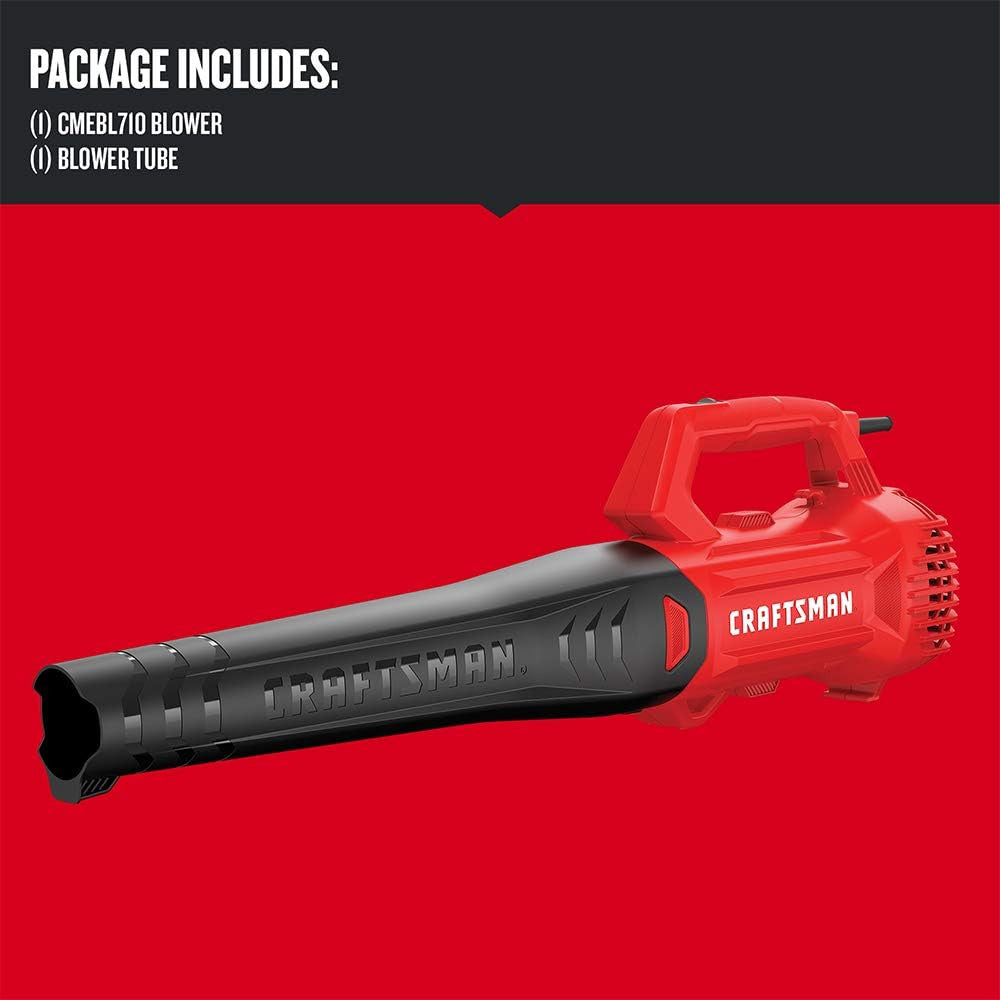 CRAFTSMAN CMEBL710 9 Amp Corded Axial Blower - Powerful Electric Leaf Blower for Yard Cleaning, Lawn Maintenance & Outdoor Debris Removal