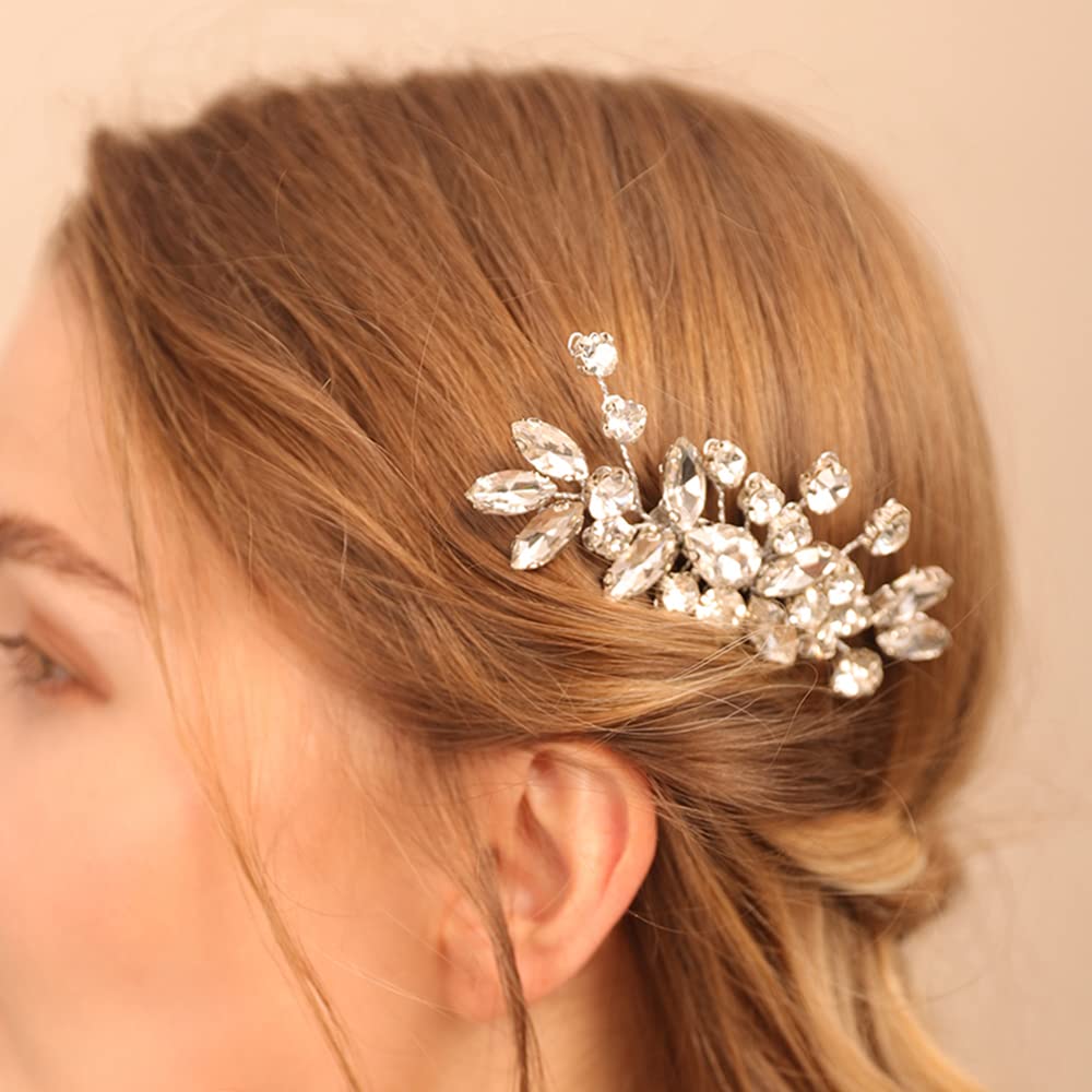 Jumwrit Rhinestone Wedding Hair Comb for Brides - Handmade Rose Gold Bridal Headpiece Hair Accessories for Women & Girls | Perfect for Weddings, Prom, and Special Occasions