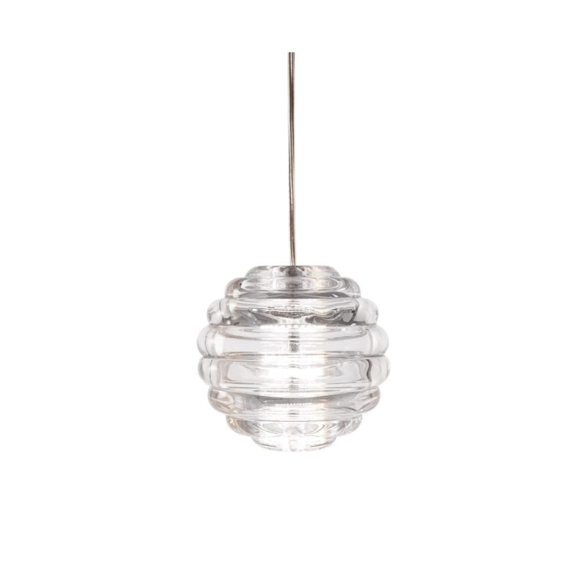 TOM DIXON Press Mini Sphere Pendant LED Light - Clear Glass Modern Hanging Lamp for Living Room, Bedroom & Office Decor