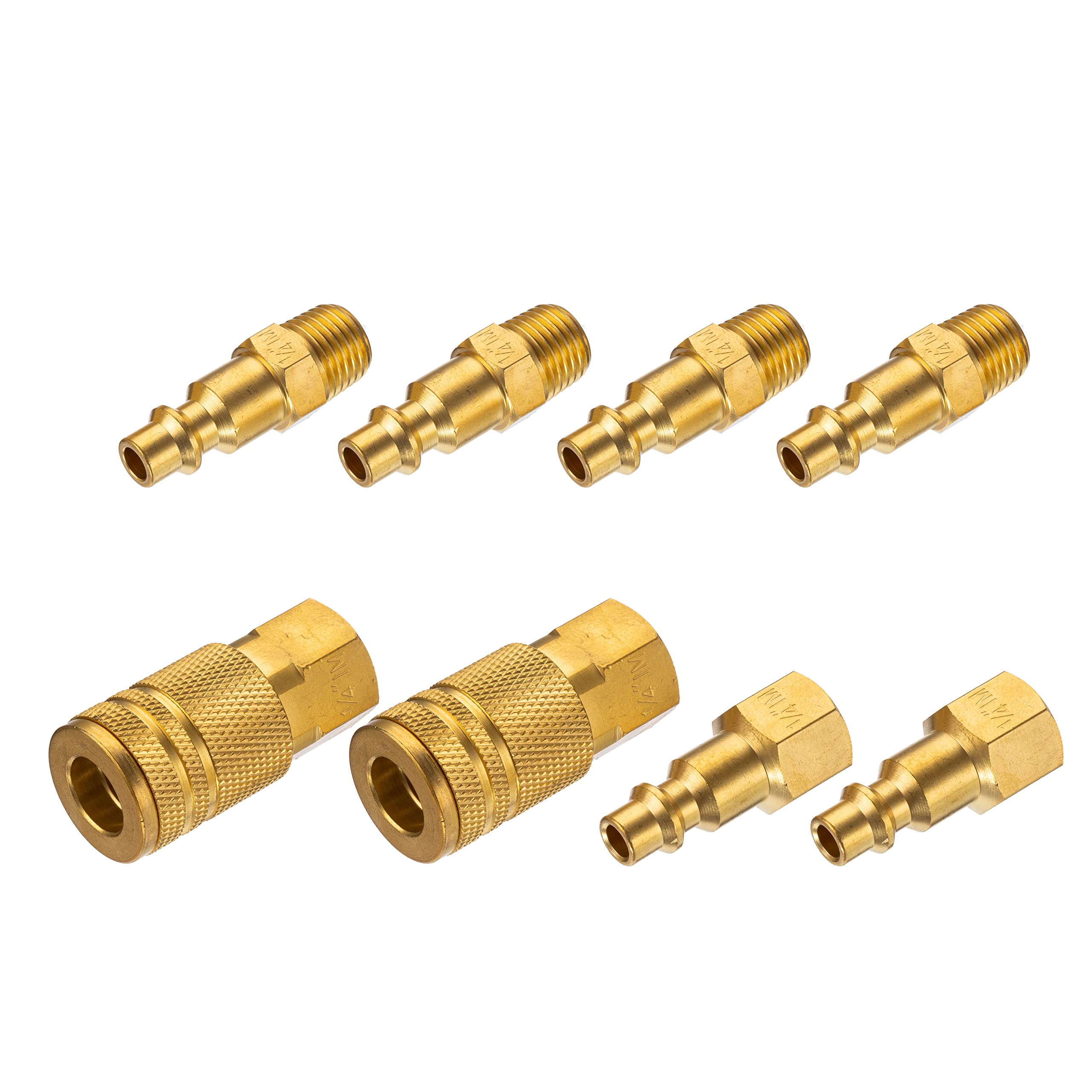 1/4-Inch NPT Female Brass Industrial Air Plug - 10-Pack | Durable Air Hose Fittings & Air Compressor Attachments for Inflatables, Tires, and Pneumatic Tools | High-Quality Brass Connectors for Home Garage and Workshop Use