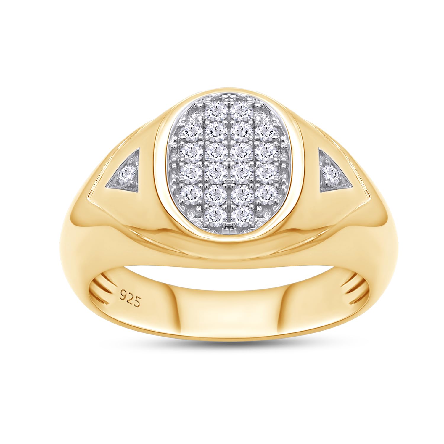 1/4 Carat Round White Natural Diamond Men's Anniversary Ring in 14K Gold Over Sterling Silver - Elegant Wedding Band for Him, Perfect Gift for Husband, Boyfriend, Engagement, Proposal & Special Occasions (0.25 CTW)