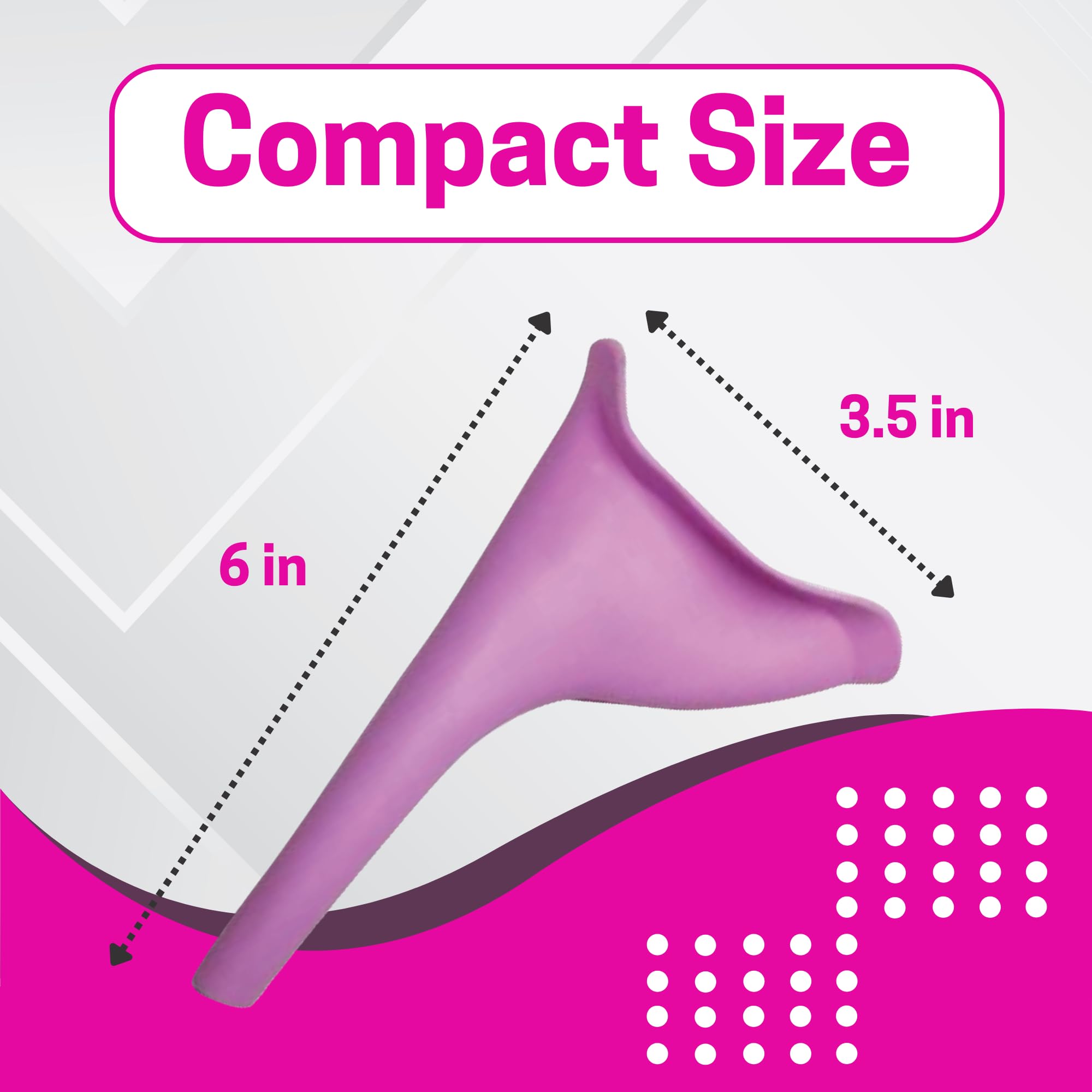 Travel Urinal for Women - Spill Proof, Reusable & Lightweight Female Urination Device - Stand Up Pee Portable Urinal for Camping, Hiking, Road Trips & BBL Post Surgery Supplies