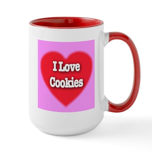 White/Red Inside - I Love Cookies Large Mug