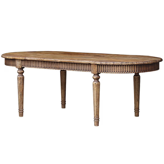 Aberdeen Oval Dining Table 220cm - Modern Wooden Oval Dining Table for 8-10 People - Perfect for Family Gatherings, Dinner Parties & Open-Plan Living Spaces