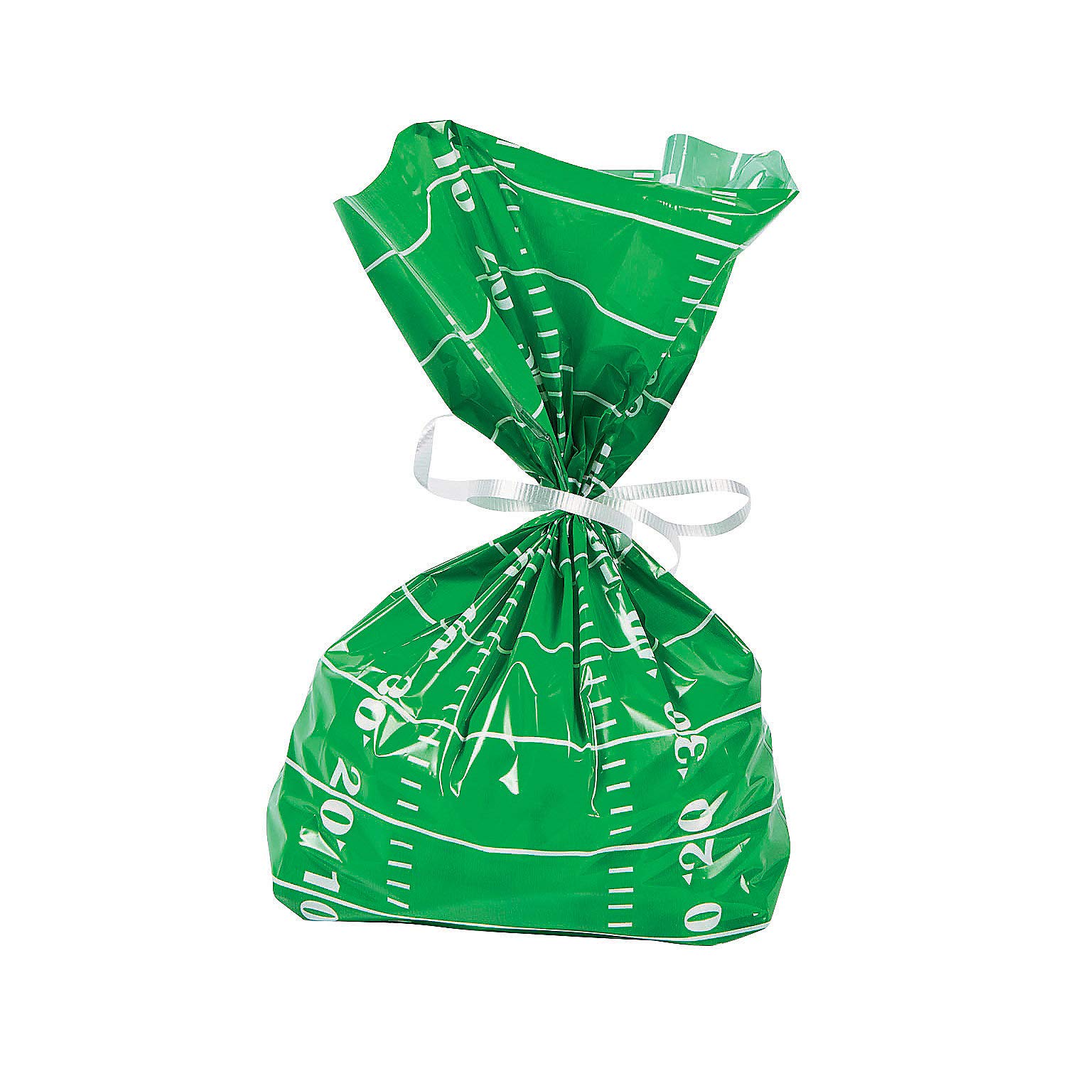 12 Pack Football Field Themed Cellophane Bags - Perfect for Party Favors, Gift Wrapping & Sports Event Decorations