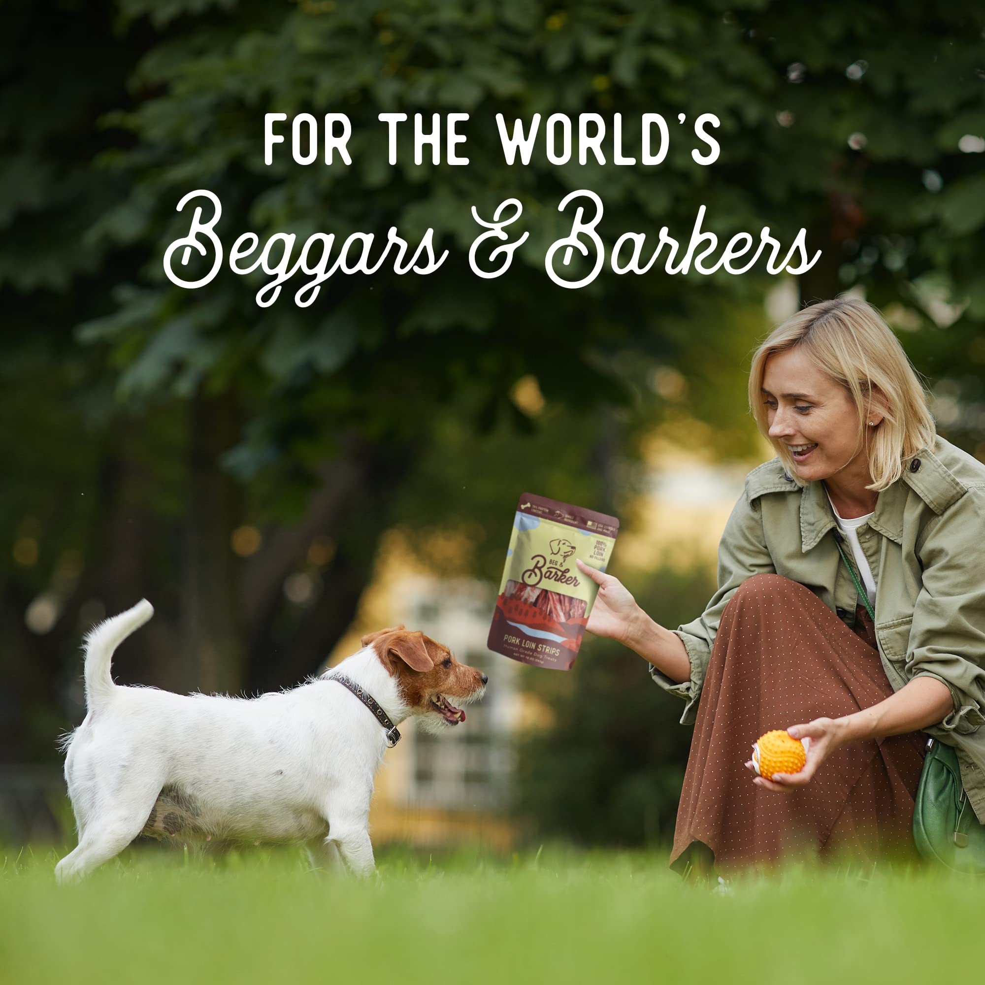 Beg & Barker Pork Jerky for Dogs - 10oz (Pack of 2) | Grain Free, High Protein Dog Treats | Made in USA | Natural Training Rewards for Puppies & Adult Dogs | Perfect for Obedience Training, Travel & Outdoor Adventures