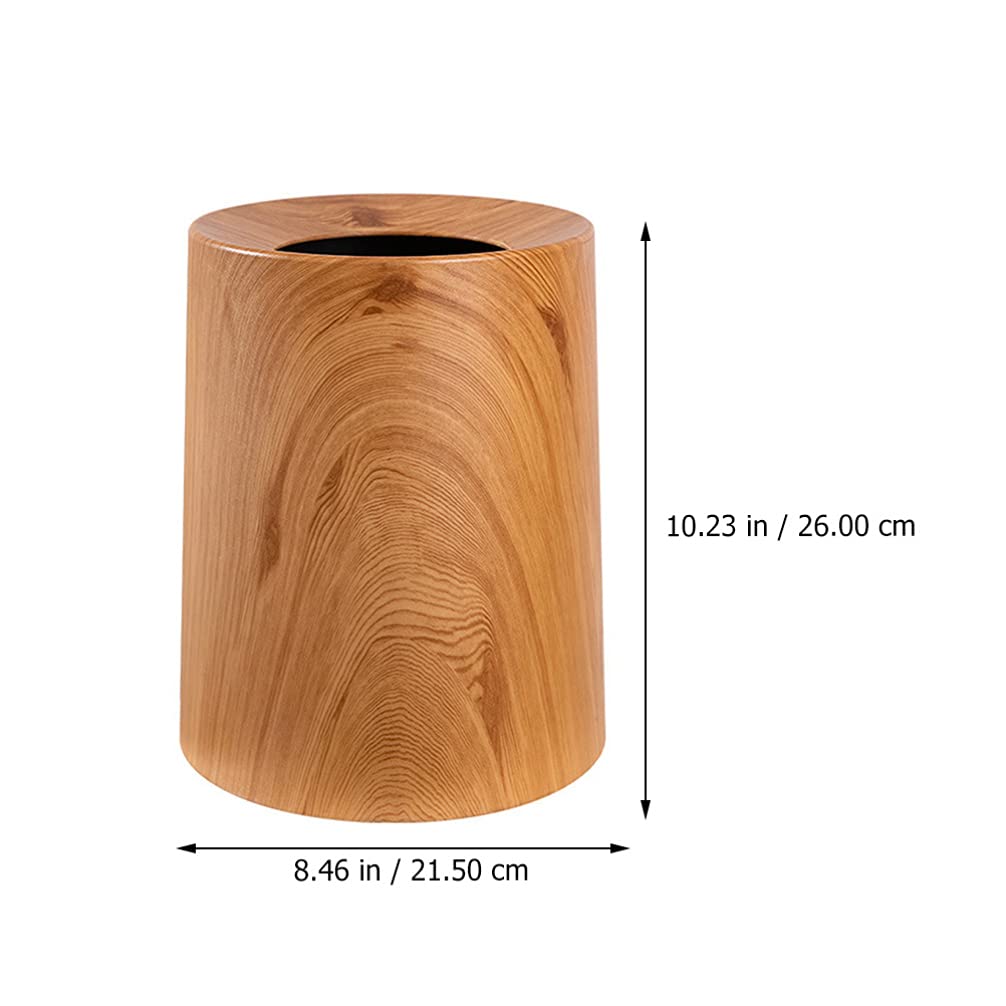1pc Wood Grain Trash Can - Lidless Waste Bin with Natural Wood Texture for Kitchen, Bathroom & Office - Eco-Friendly Household Garbage Container for Home & Office Use