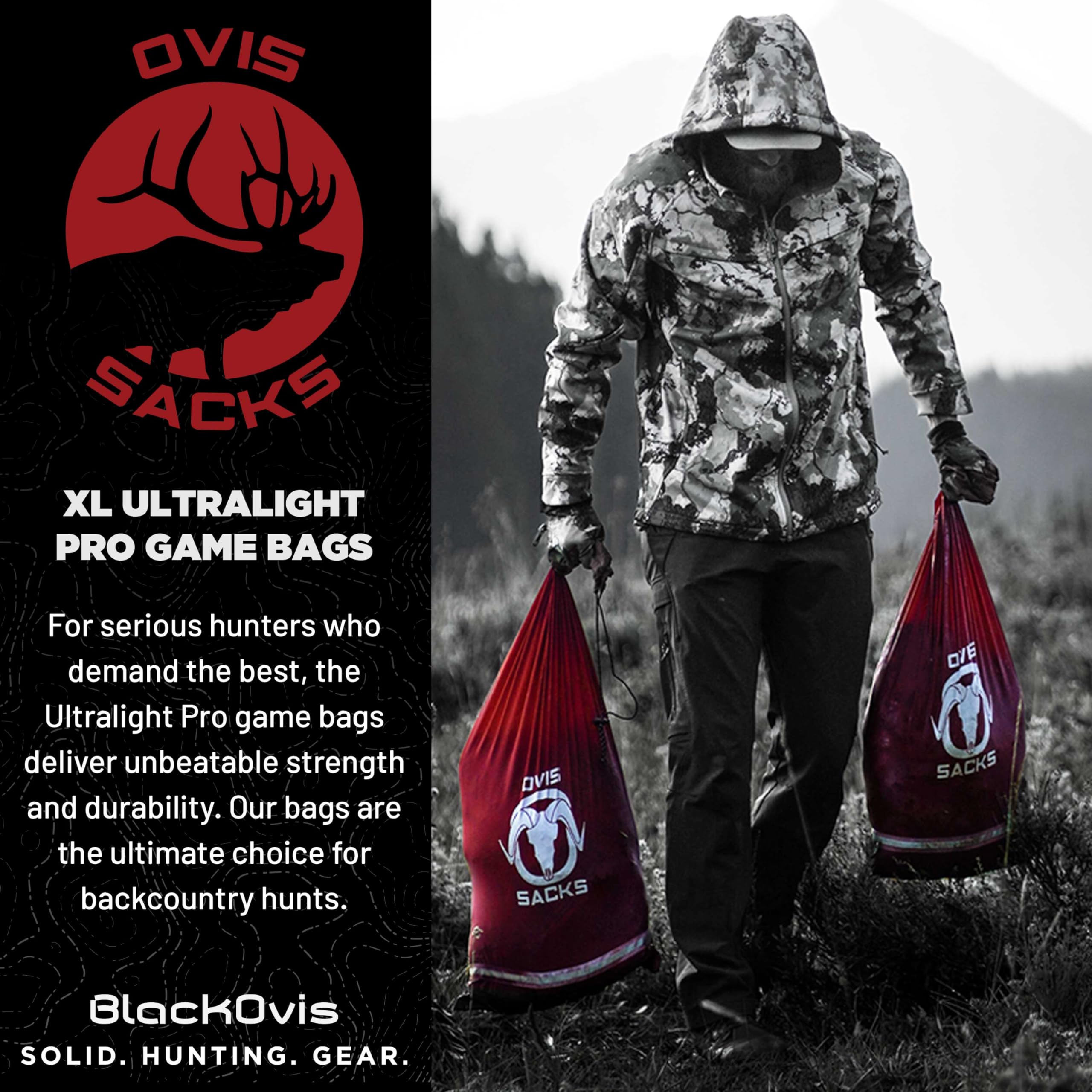 Ovis Sacks Ultralight Pro Hunting Reusable Game Bag Set - Durable Meat Bags for Deer, Antelope & Sheep - Perfect for Field Dressing, Meat Storage & Transport - Essential Hunting Gear for Outdoor Enthusiasts