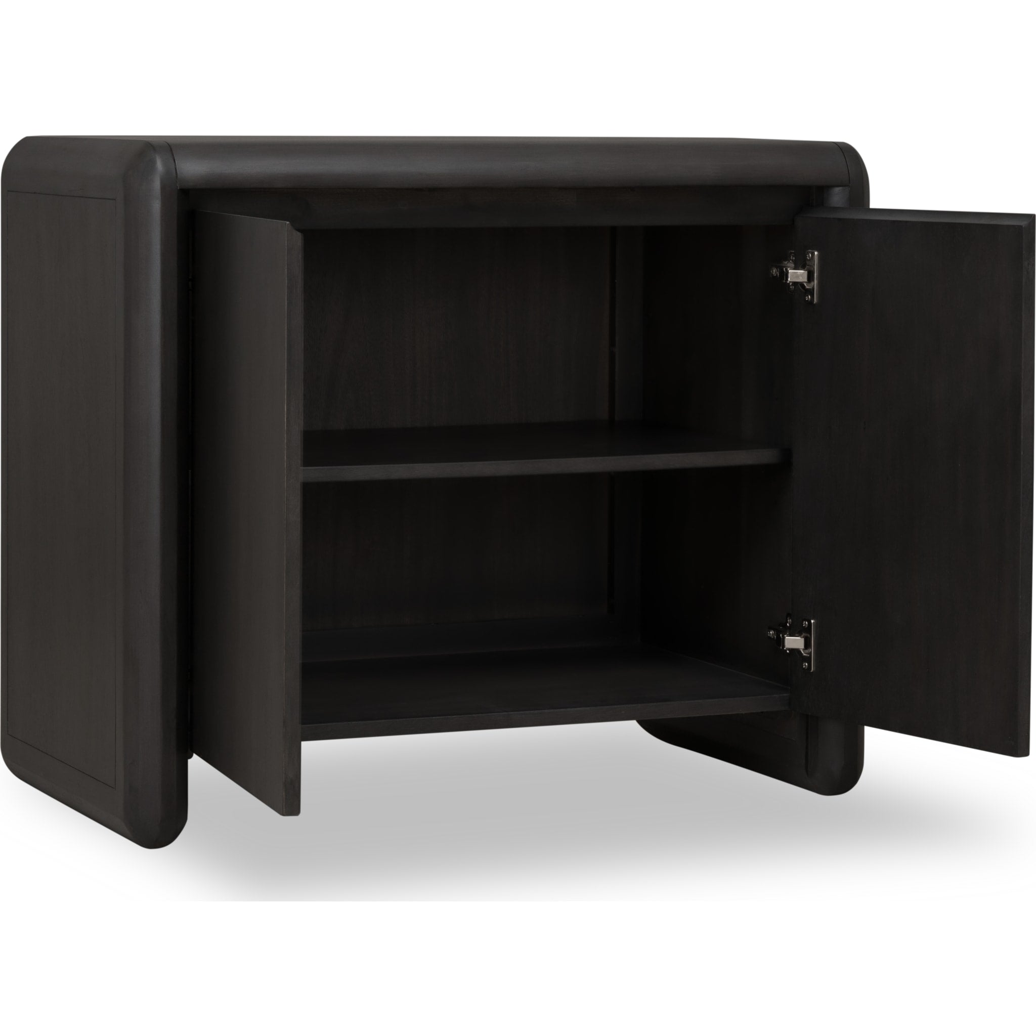 Xolani Two Door Acacia Wood Cabinet - Jaguar Finish | Rustic Storage Cabinet for Living Room, Bedroom, or Entryway | Solid Wood Furniture for Home Decor