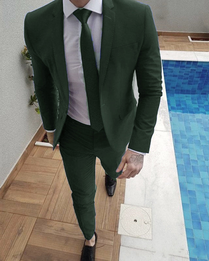 2022 Dark Green Prom Tuxedo Suit for Men - 2 Piece Wedding Blazer & Pants Set (CB1116) | Formal Evening Wear for Grooms, Prom, Black Tie Events