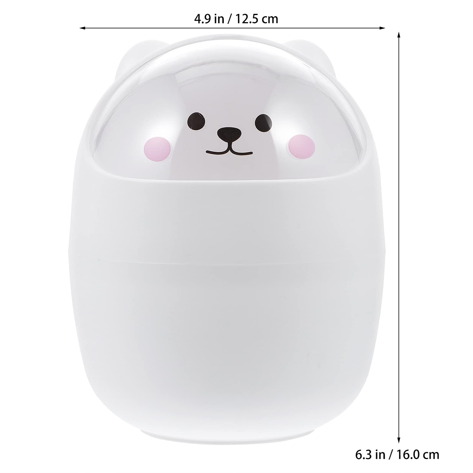 Cute Mini Desktop Trash Can with Lid - Cartoon Animal Shaped Small Waste Bin for Home, Kitchen, Office - Large Capacity Cute Garbage Can for Desk, Countertop & Workspace Organization