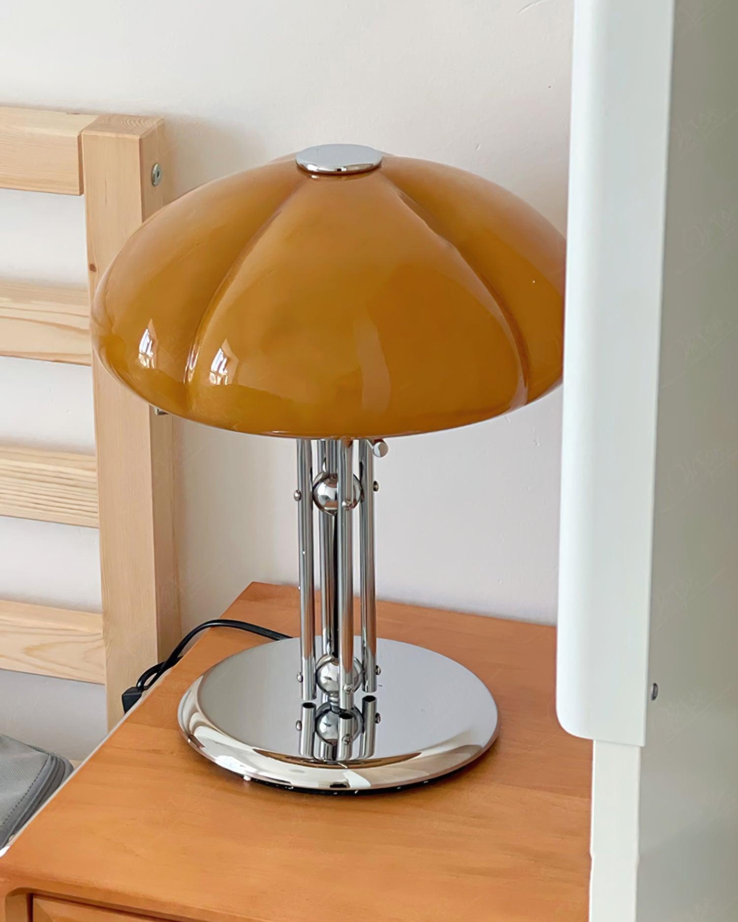 Modern Mushroom Bauhaus Table Lamp - Minimalist Design for Bedroom, Living Room & Office - Warm White LED Light for Cozy Ambience