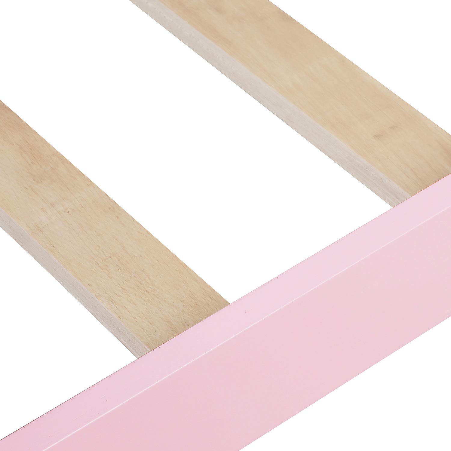 Harper & Bright Designs Twin Bed Frame with Headboard & Footboard - Wooden Platform Bed with Wood Slat Support - Pink Twin Size Bed for Kids, Teens & Guest Rooms - Perfect for Small Spaces & Modern Bedrooms