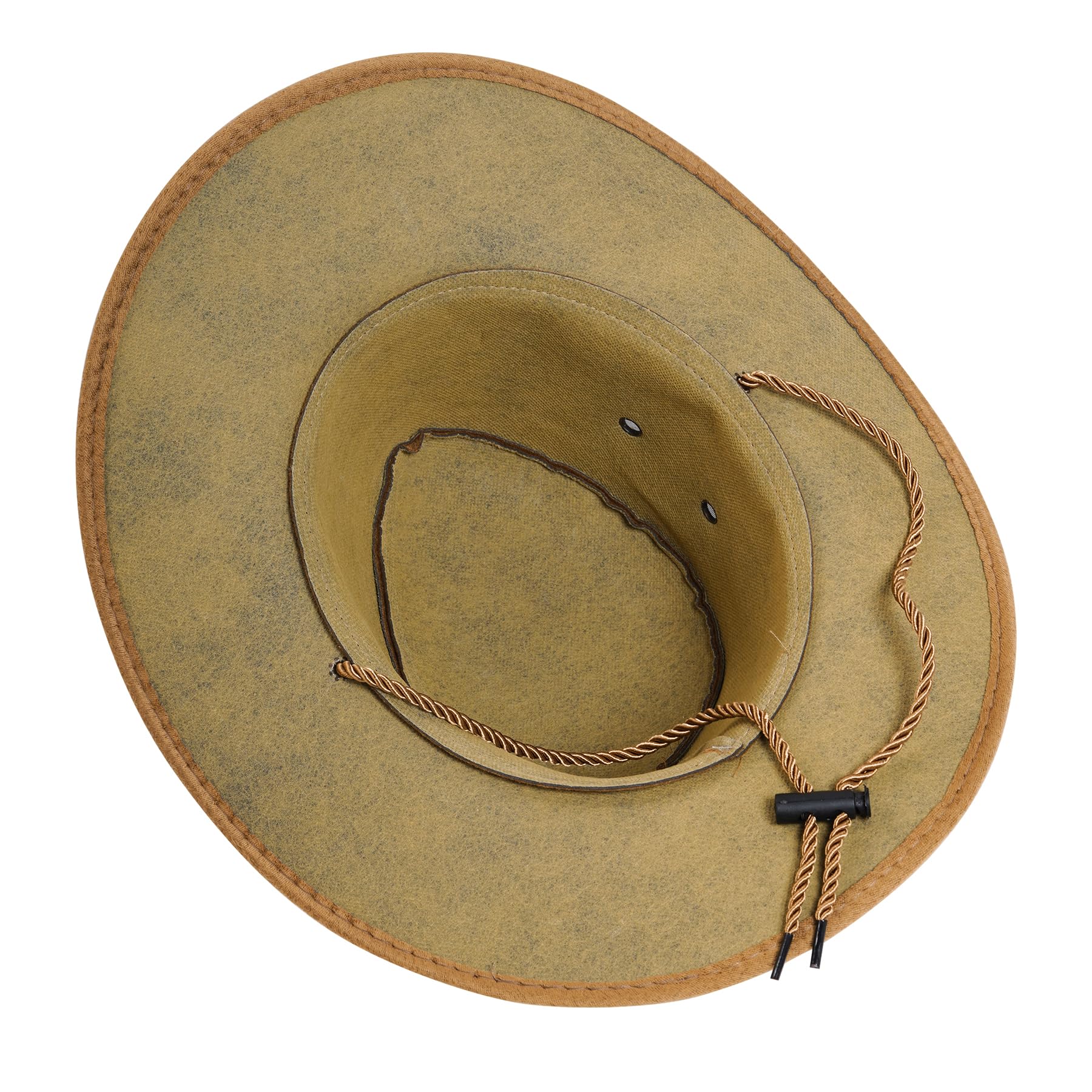 Vintage Unisex Faux Felt Cowboy Hat - Western Style Wide Brim Sun Hat for Women & Men | Perfect for Halloween Costumes, Country Music Festivals & Western Themed Parties