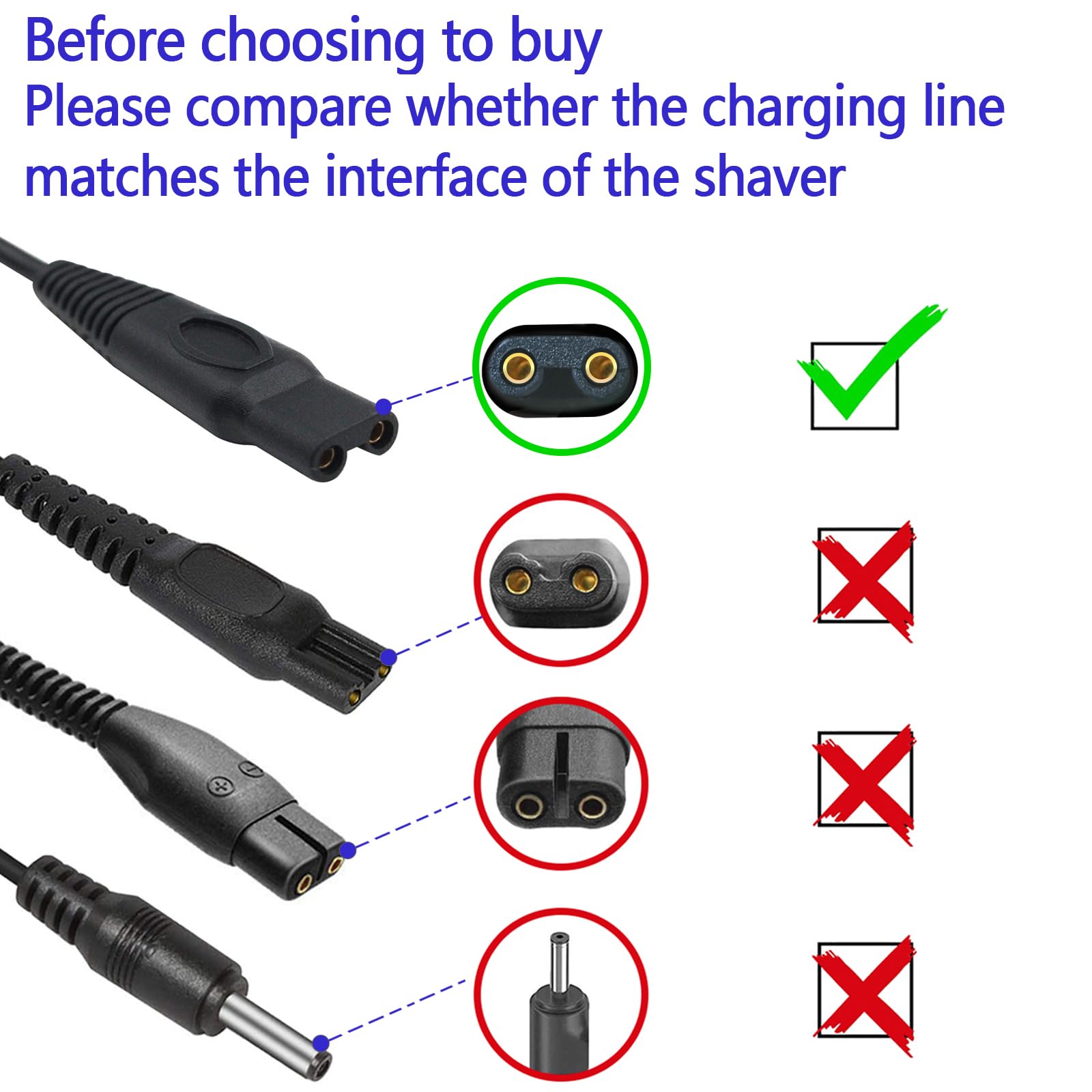 KEMEI KM-1910 Electric Shaver Replacement Charger Cord - 5V USB Power Cable with Cleaning Brush for Beard Trimmer & Electric Razor | Perfect for Travel, Home & Salon Use