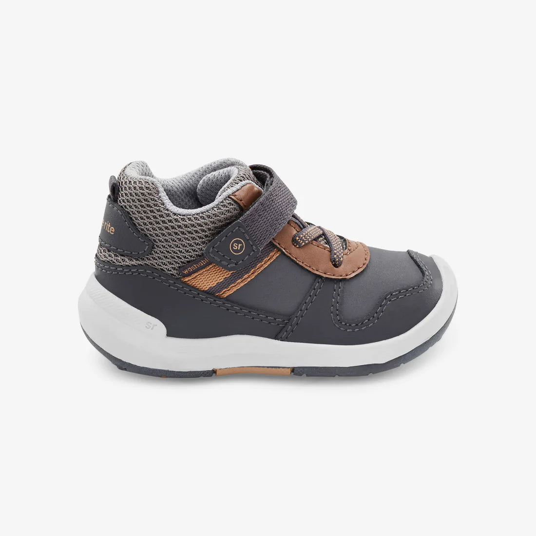 Stride Rite Grey Vincent Baby & Toddler Sneaker Boots - Comfortable Walking Shoes for Boys & Girls - Perfect for Outdoor Play & Daily Wear