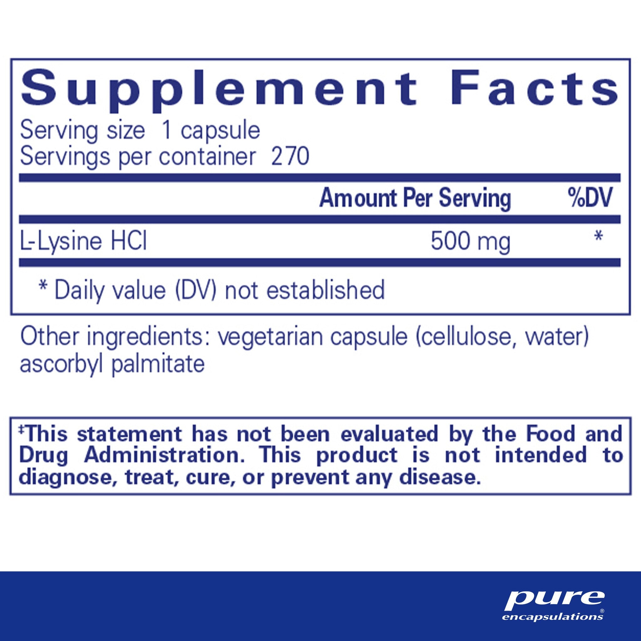 Pure Encapsulations L-Lysine 1000mg - 120 Veggie Caps | Immune Support & Cold Sore Relief Supplement | Supports Collagen Production & Healthy Skin - For Daily Wellness & Active Lifestyle