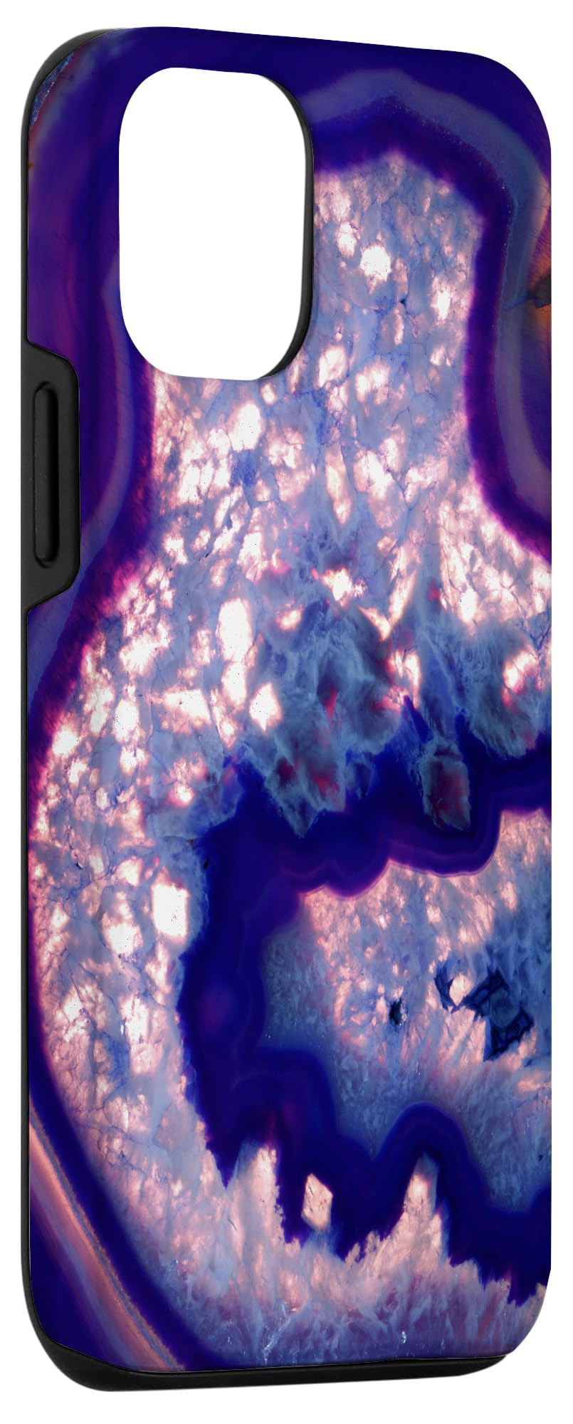 Trendy Boho Style iPhone 12/12 Pro Case - Purple Lilac Violet Geode Agate Crystal Design | Perfect for Festival, Travel & Everyday Protection
