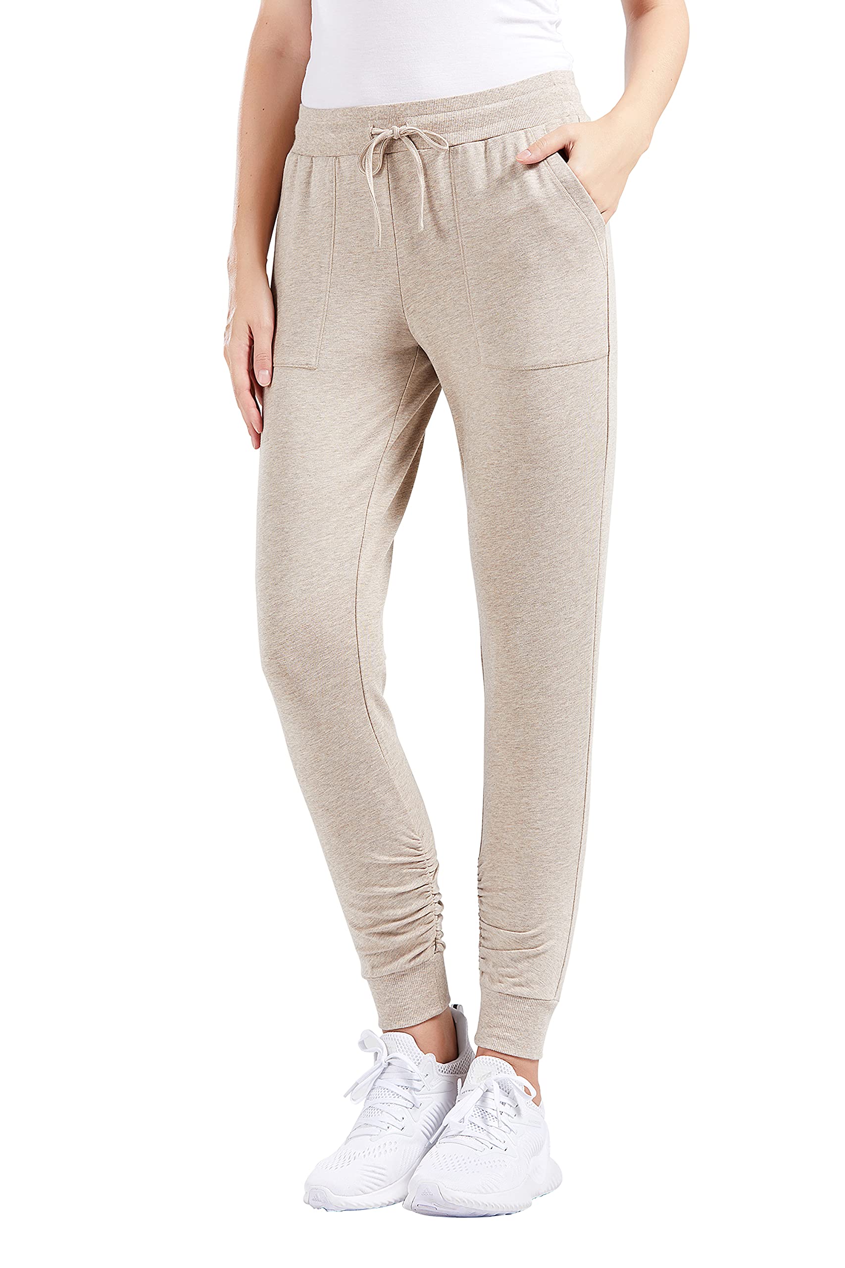 Super Soft Women's Jogger Pants - Mid-Rise Slim Leg Yoga Pants with Pockets for Running, Workout & Lounge Wear