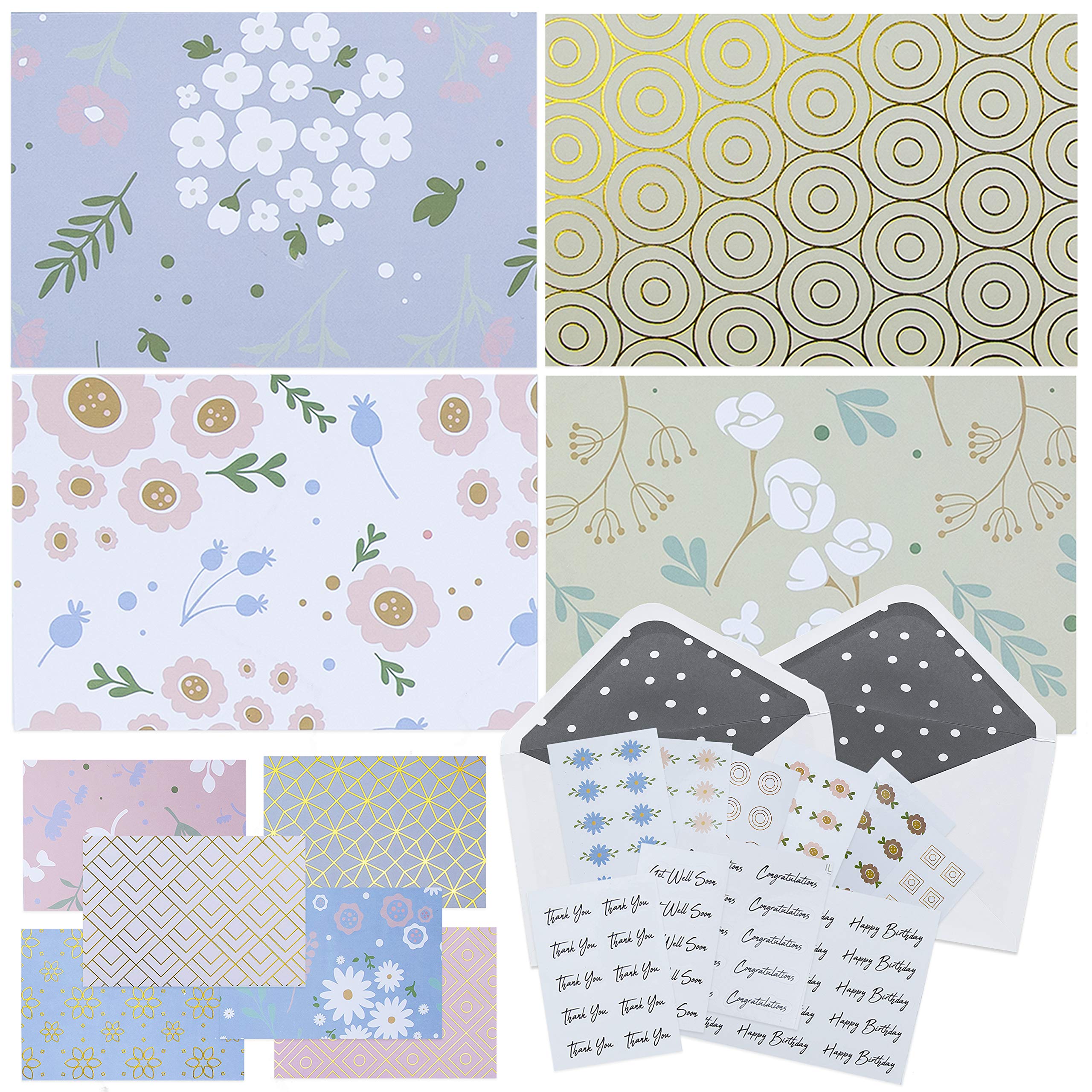 50 All-Occasion Blank Greeting Cards with Envelopes - Baby Nest Designs Blank Card Set for Thank You, Birthday & Congratulations - Perfect for DIY Crafting, Party Invitations & Handwritten Notes