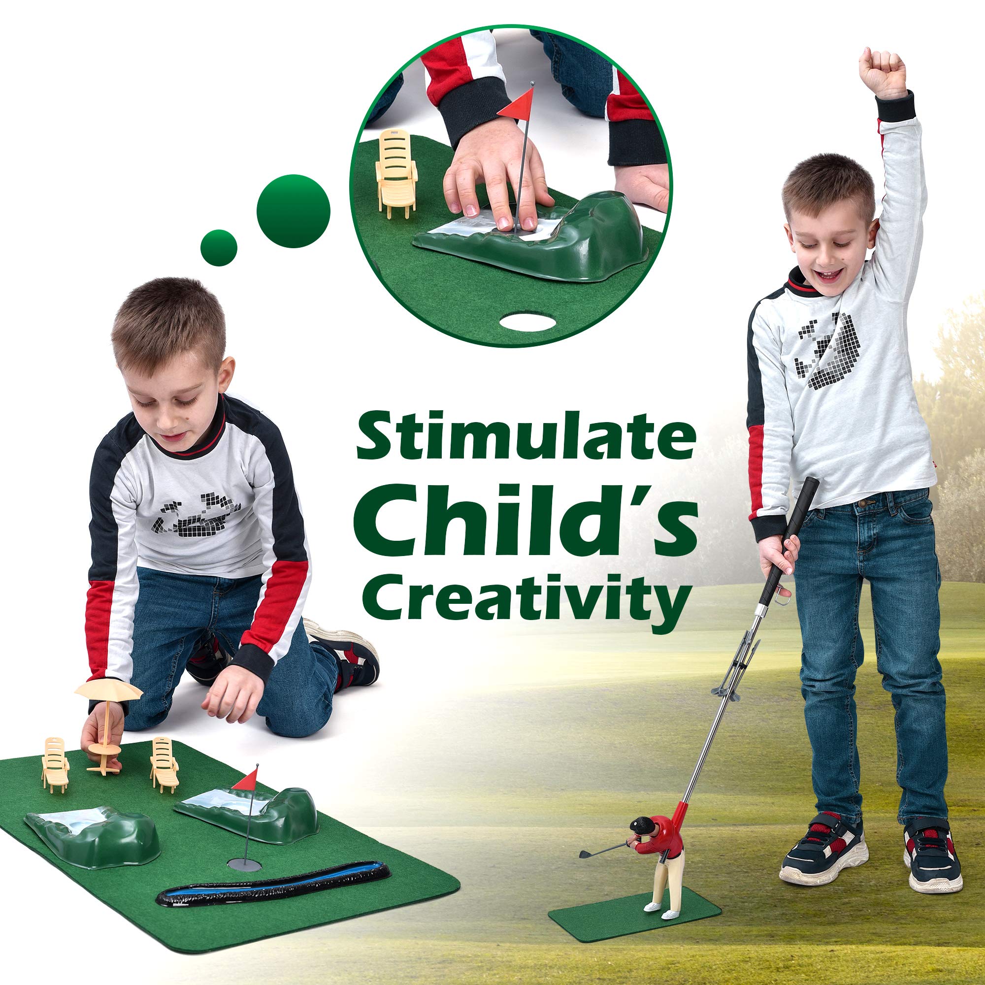 Abco Tech Mini Indoor Golf Kit – Portable Backyard Golf Course Set for Home – Lightweight & Compact – Easy Setup & Play – Perfect for Family Fun, Parties & Backyard Entertainment