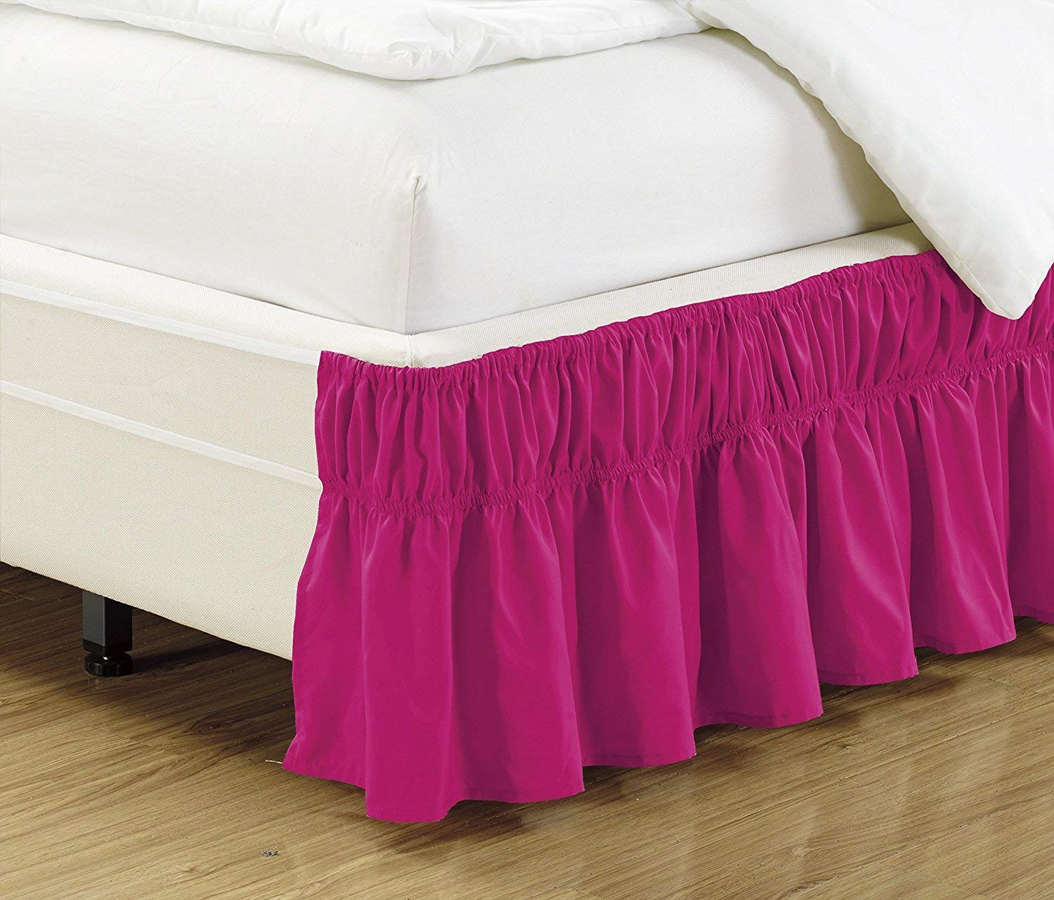 Luxury 500 GSM 100% Silky Satin 8-Piece King/Cal-King Bedding Set - Soft Hotel Quality Comforter in Hot Pink - Perfect for Master Bedrooms, Guest Rooms & Luxury Hotels