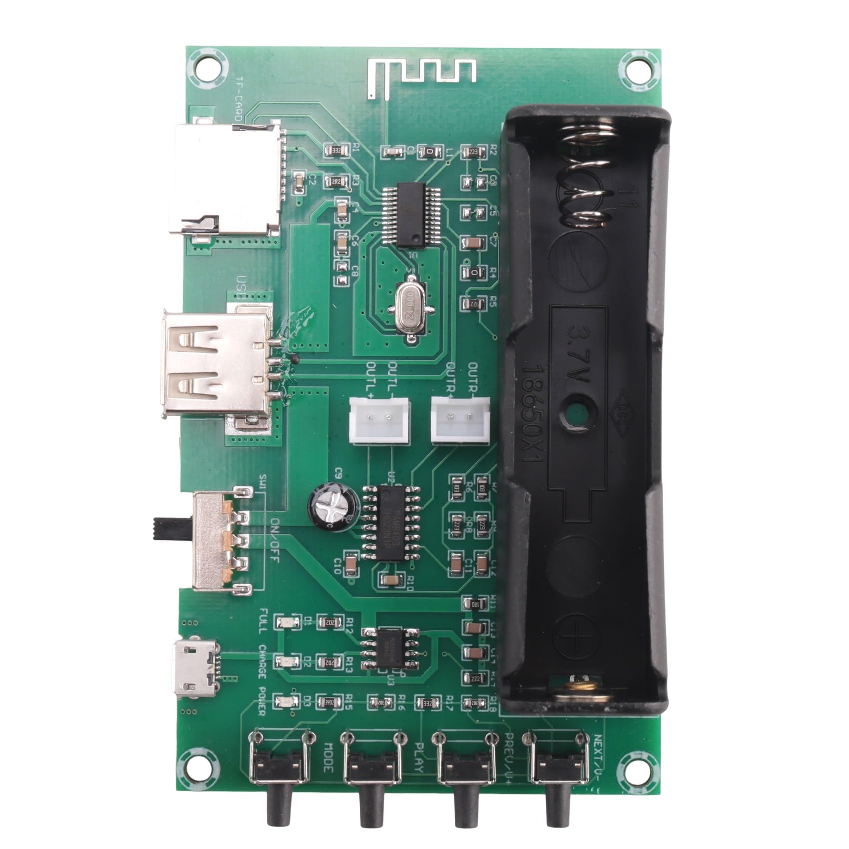 Spactz XH-A150 Bluetooth 5.0 Amplifier Board - 10W Mini Digital Audio Power Amp with Rechargeable Lithium Battery for DIY Speakers, Portable Sound Systems & Home Audio Projects