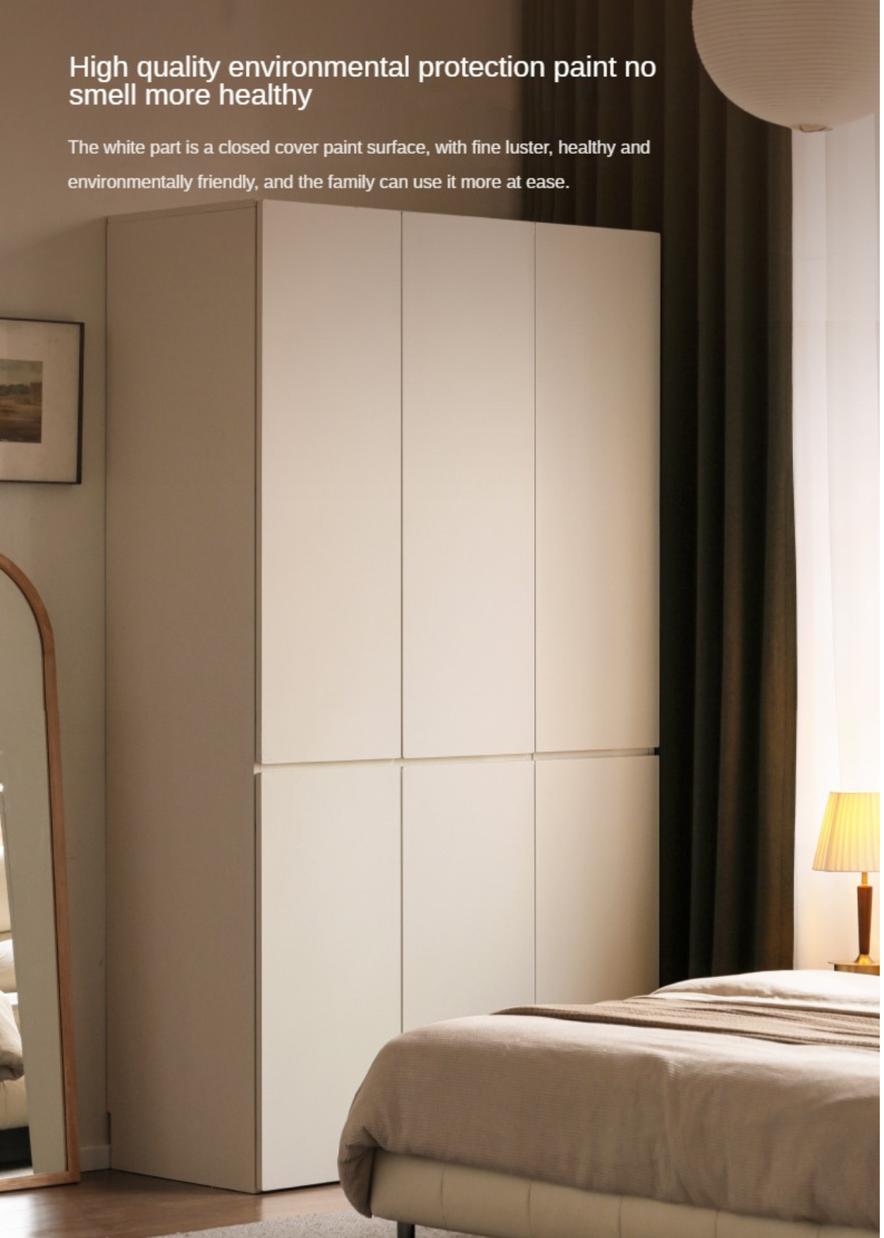 Pine Solid Wood Sectional Large Wardrobe - Cream Style Modern Closet for Bedroom & Living Room Storage Organization