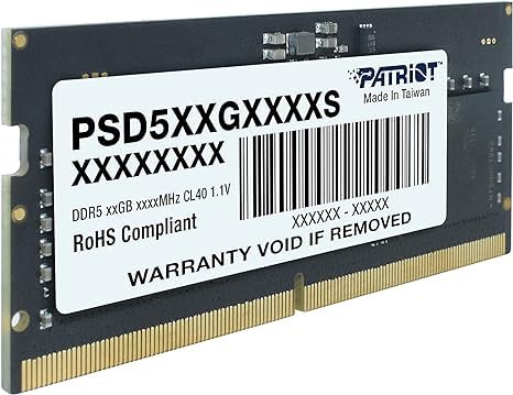 Patriot Signature DDR5 RAM 32GB (1x32GB) 5600MHz CL46 SODIMM Laptop Memory Module - High Performance Notebook Upgrade for Gaming, Content Creation & Multitasking