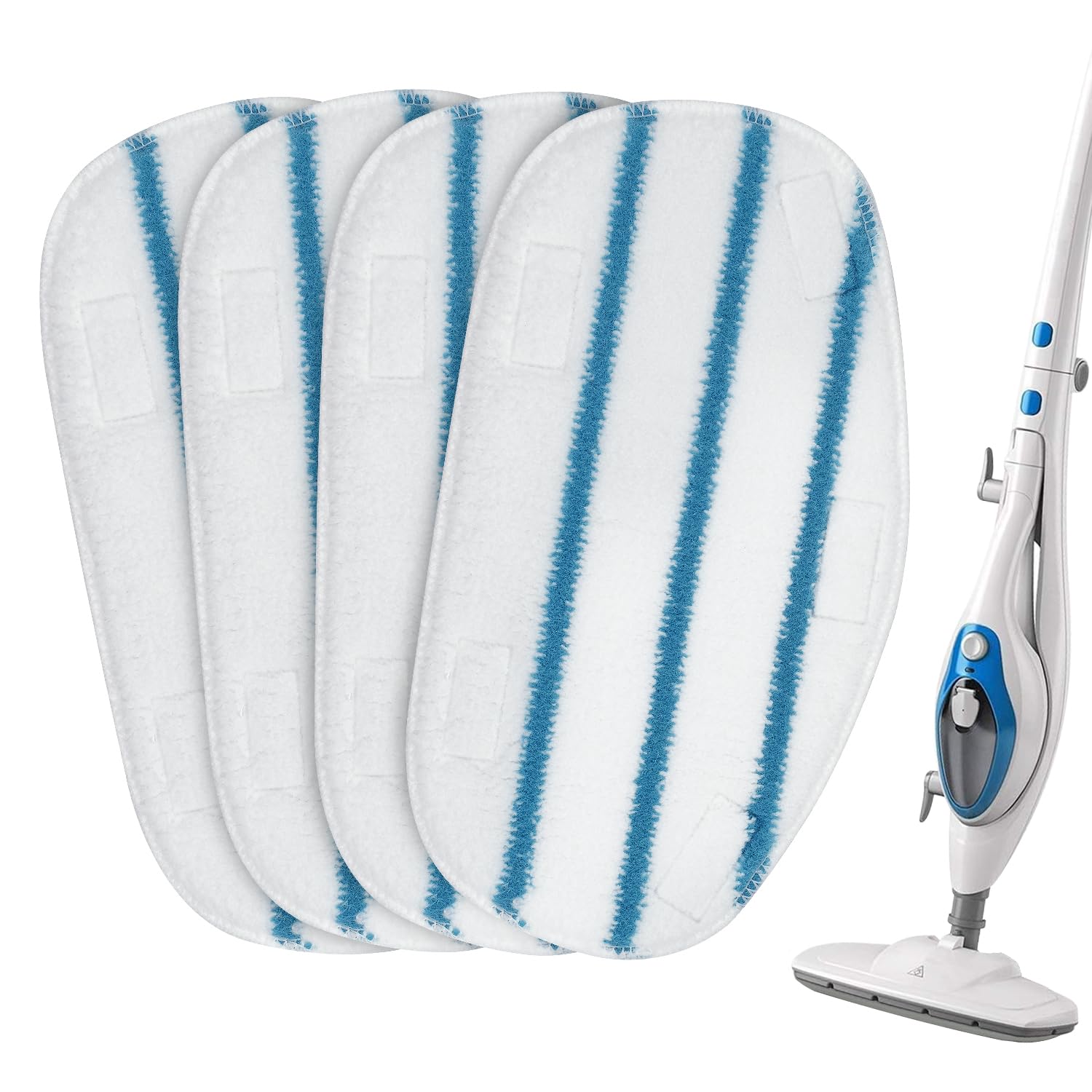 PurSteam ThermaPro 10-in-1 & 211 Steam Mop Replacement Pads - Washable & Reusable Microfiber Cleaning Pads for Steam Mop Cleaners - Perfect for Hardwood, Tile & Laminate Floor Cleaning
