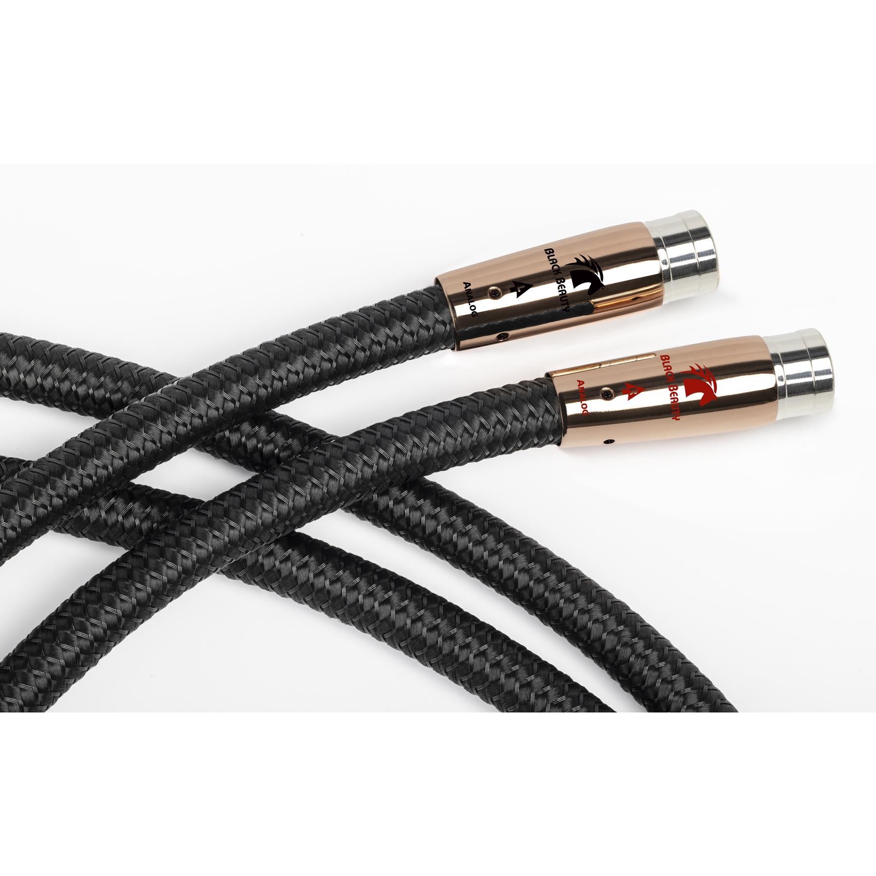 Premium AudioQuest Black Beauty XLR Balanced Audio Cables - High-End Interconnect Pair for Studio Recording & Home Theater Systems
