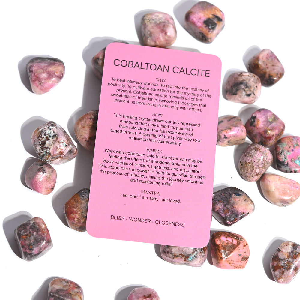 Natural Cobaltoan Calcite Tumbled Stones - Pink Healing Crystals for Meditation, Reiki & Energy Work - Chakra Balancing & Spiritual Growth - Perfect for Home Decor, Crystal Grids & Jewelry Making