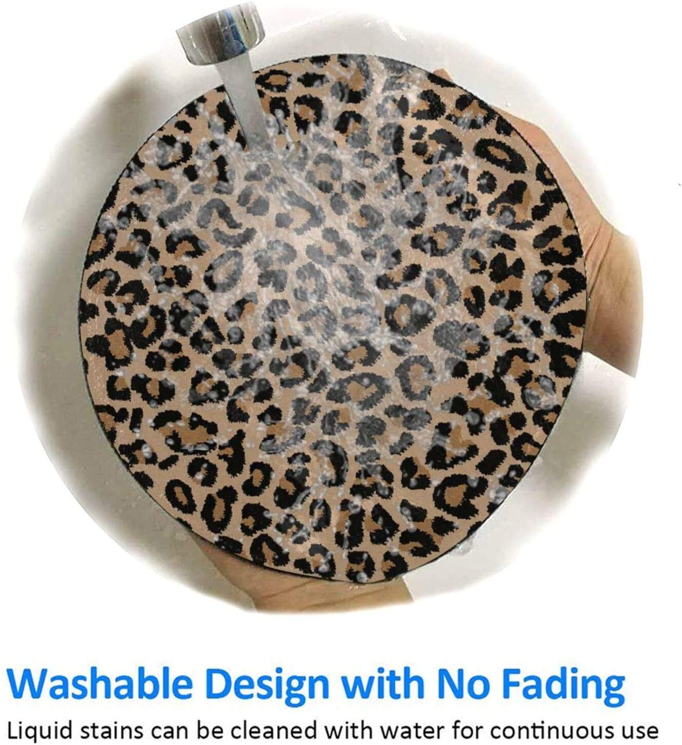 Premium Leopard Print Mouse Pad - Non-Slip Rubber Base with Stitched Edge, Cheetah Pattern Gaming & Office Mouse Mat (7.9