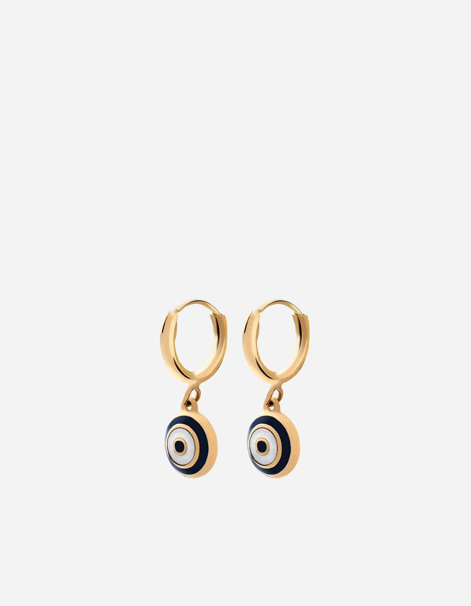 Gold Vermeil Huggie Earrings with Blue Accents - Minimalist Hoop Earrings for Women - Perfect for Everyday Wear, Office & Date Night