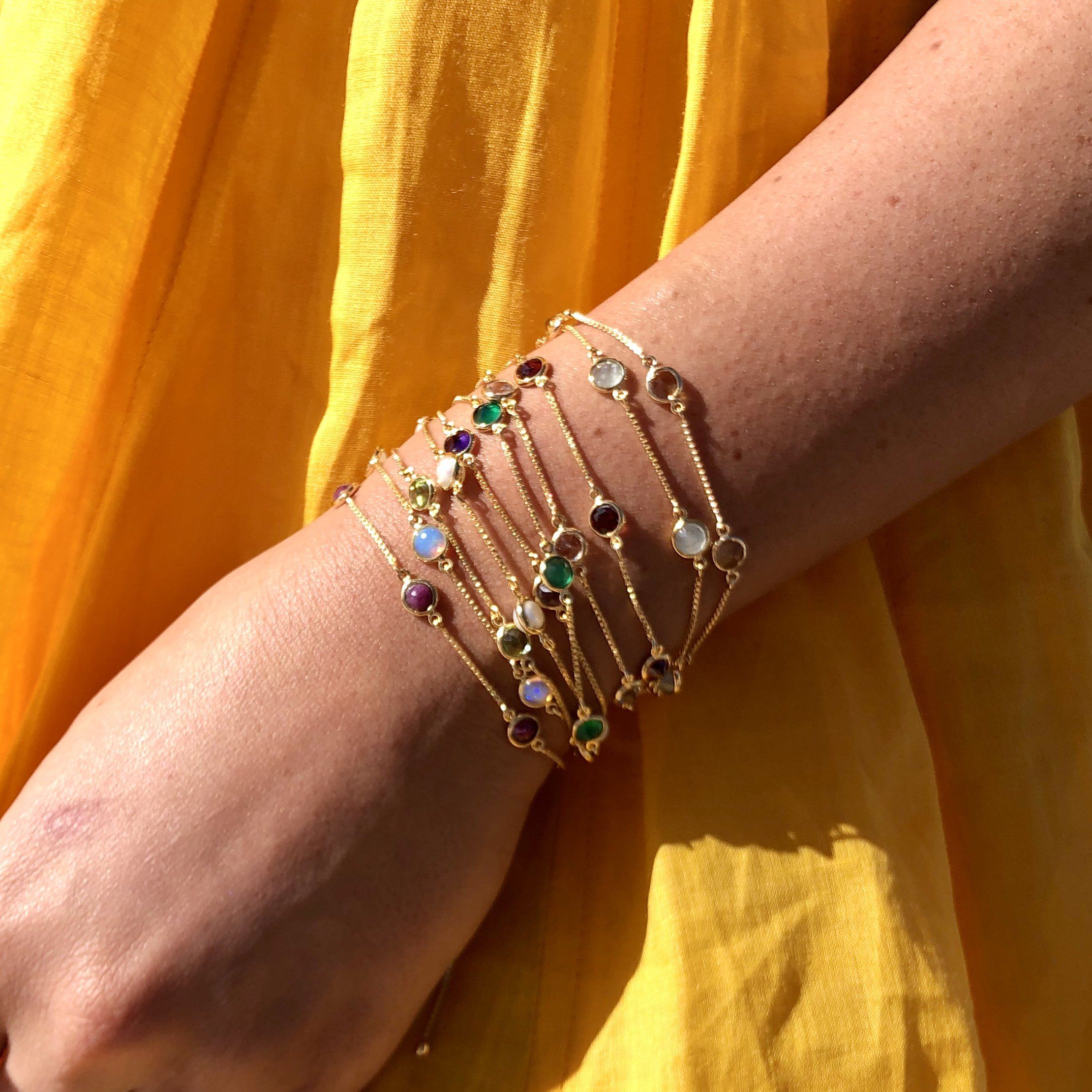 Elegant Semi-Precious Birthstone Bracelet | Personalized Zodiac Jewelry Gift for Women | Perfect for Birthdays, Anniversaries & Special Occasions